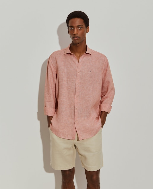 Imagem 0 de Camisa de Linho com Micropadrão Regular Fit