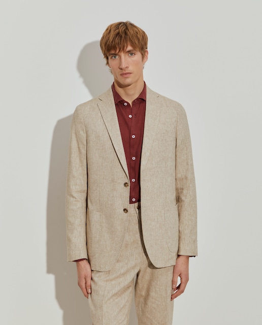 Imagem 0 de Blazer Slim Fit em Mescla de Linho/algodão