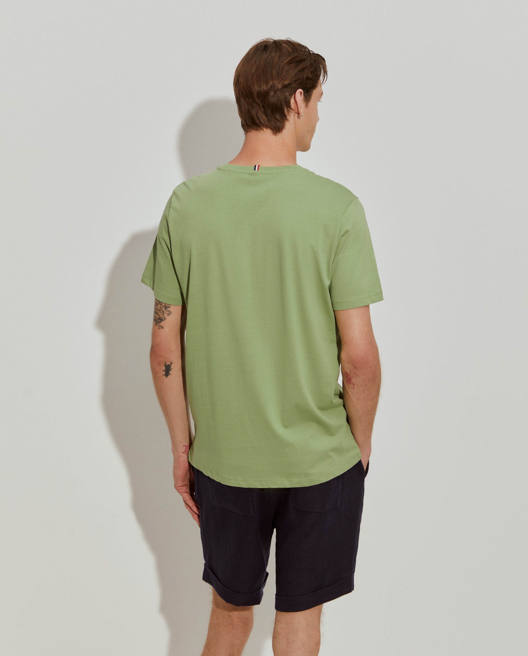 T-shirt Básica em Algodão Verde-claro-3