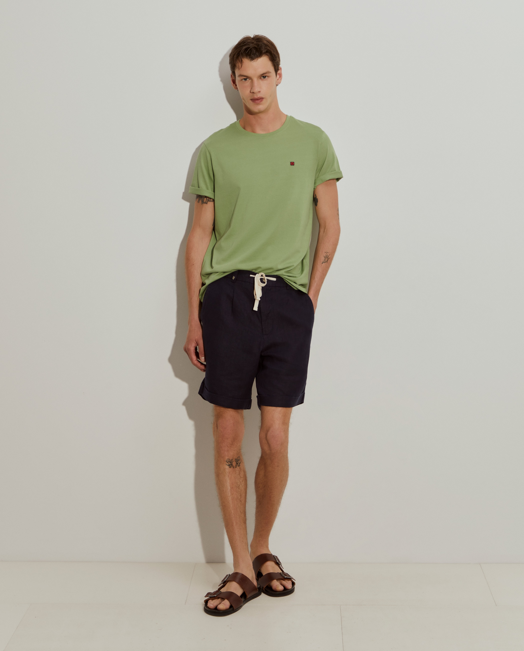 T-shirt Básica em Algodão Verde-claro-4