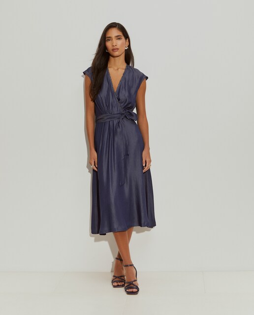Imagem 0 de Vestido Midi Cruzado Denim