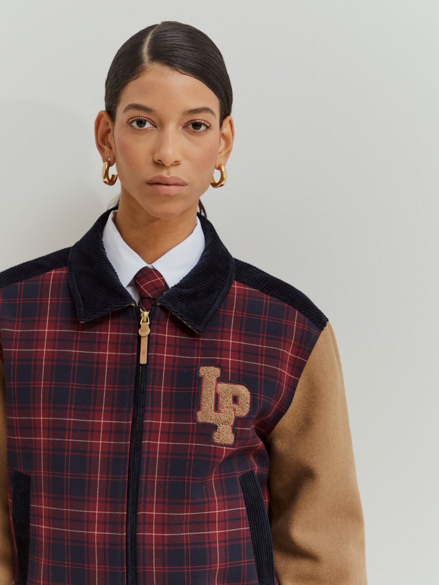 Blusão Bomber Aos Quadrados Azul-marinho-2