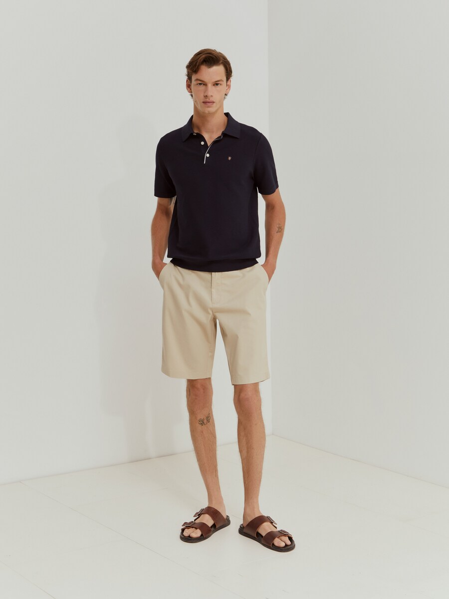 Bermudas de Algodão Bege-1