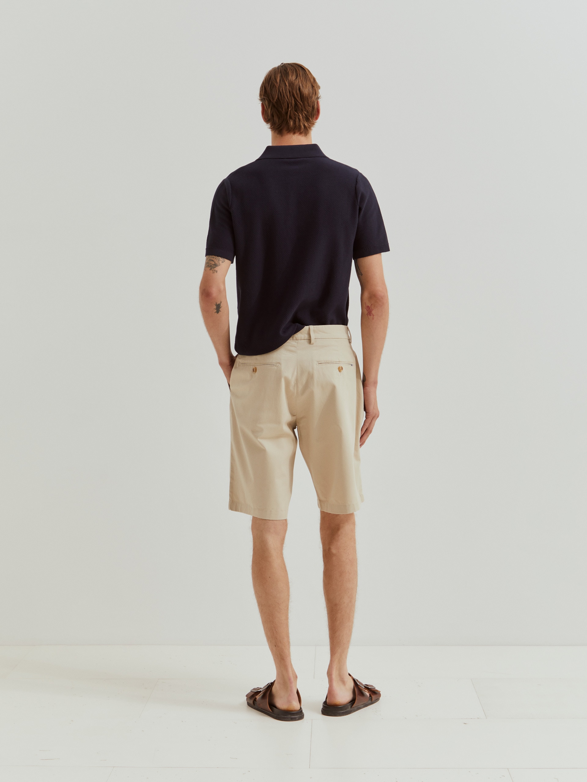 Bermudas de Algodão Bege-3