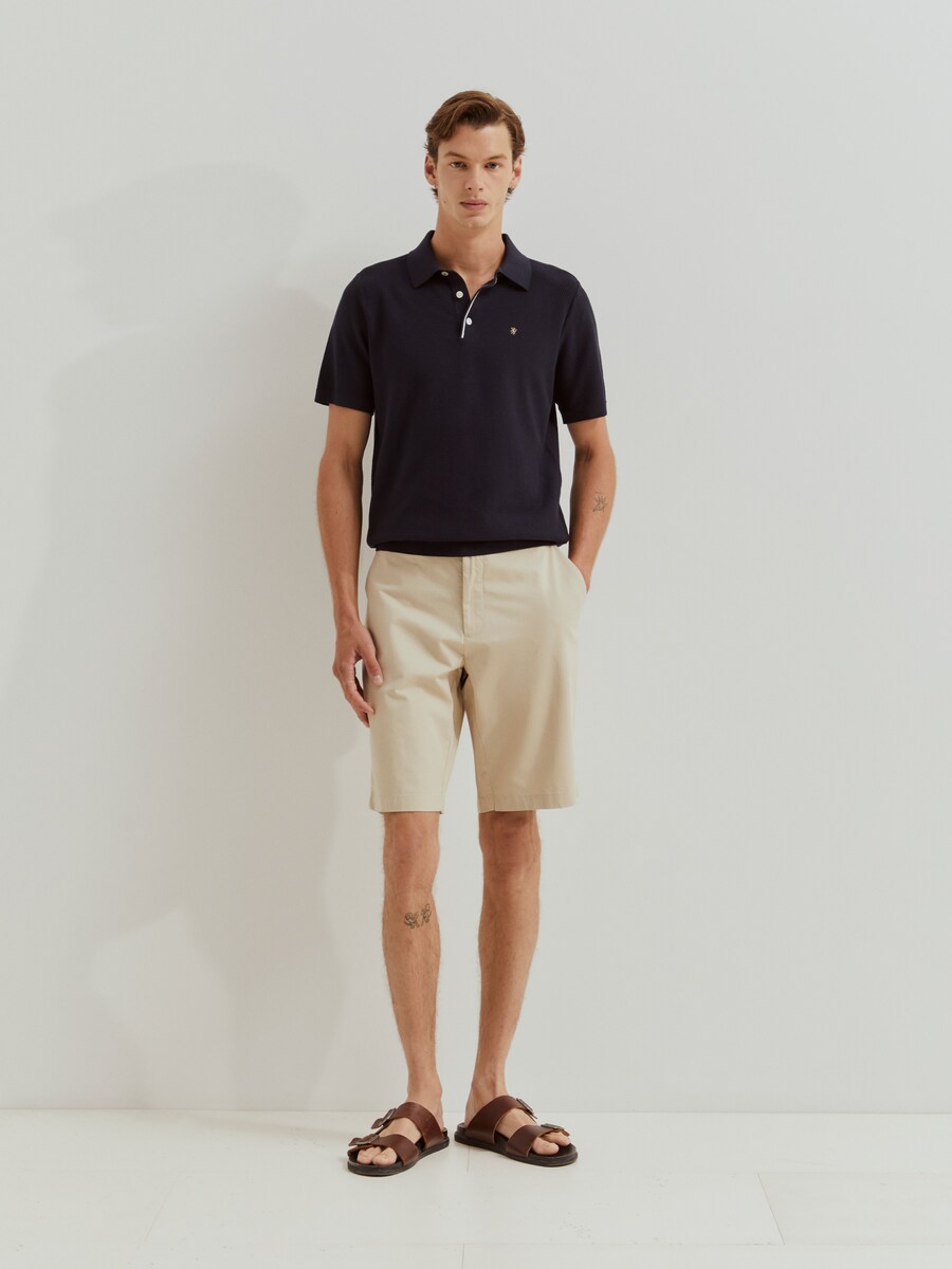 Bermudas de Algodão Bege-4