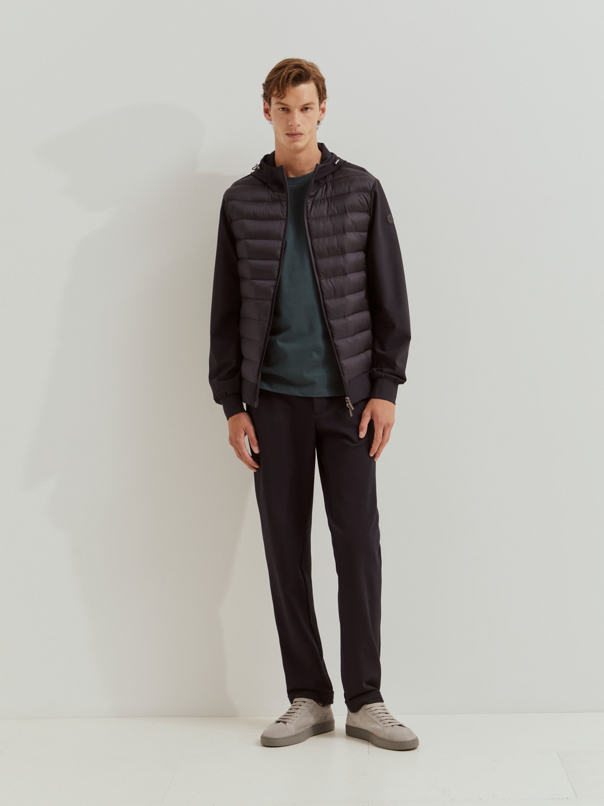 Casaco Acolchoado com Capuz em Marinho Azul-marinho-1