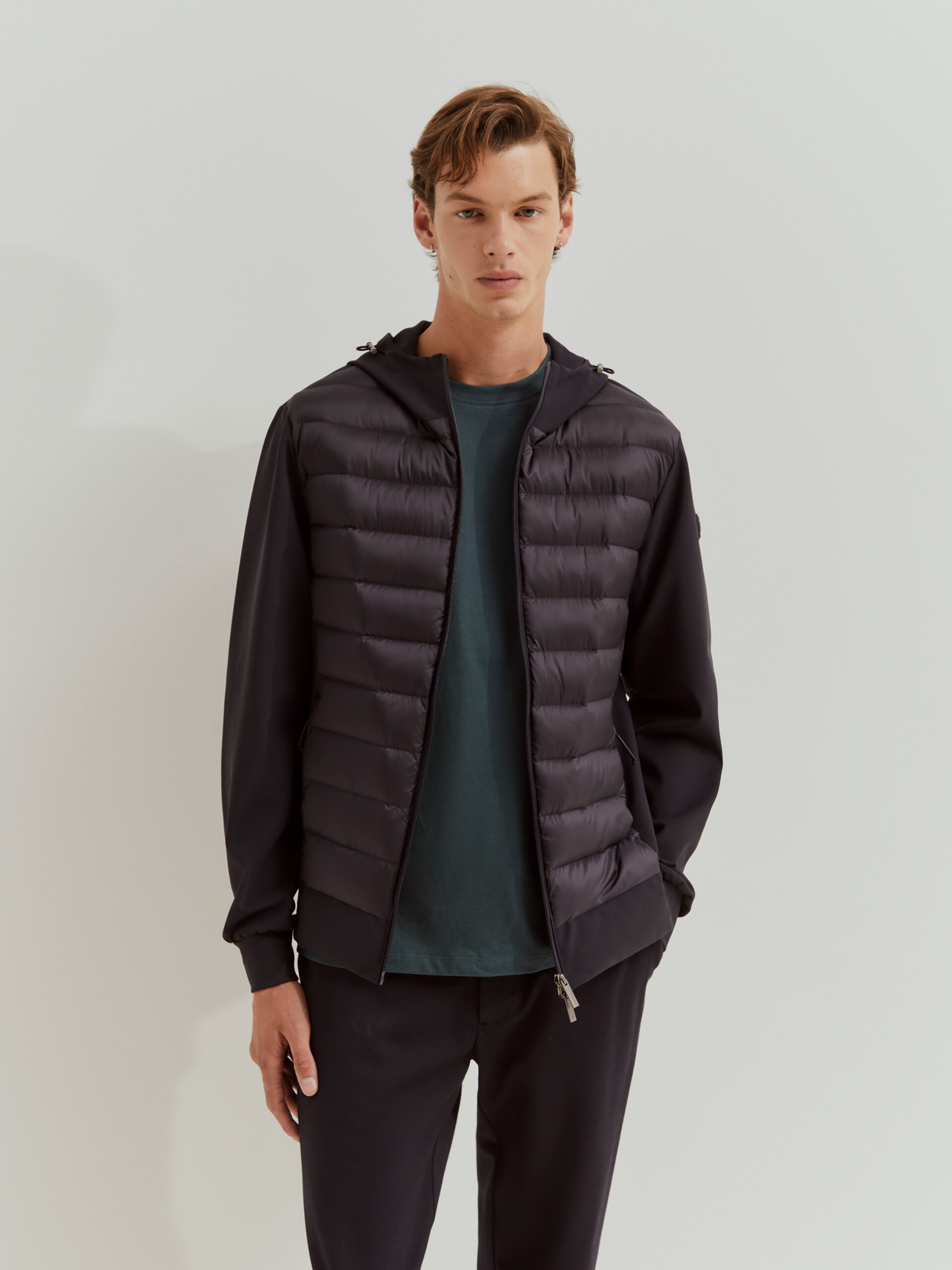 Casaco Acolchoado com Capuz em Marinho Azul-marinho-2