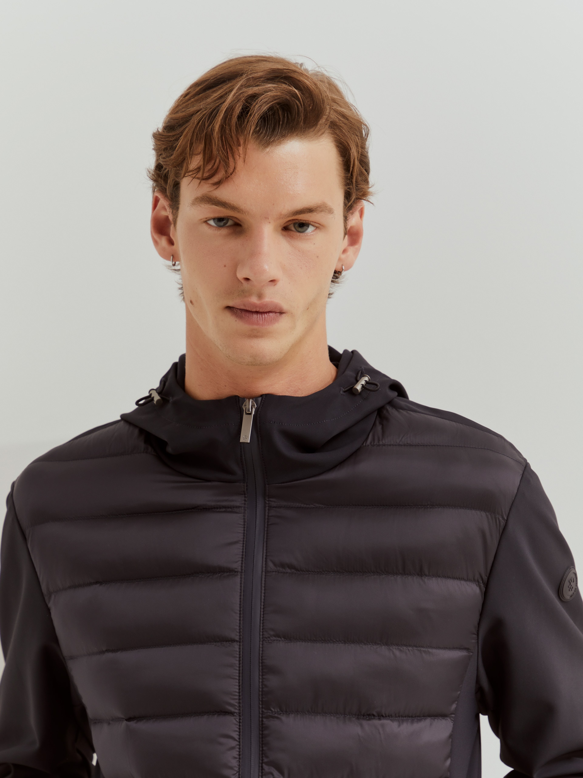 Casaco Acolchoado com Capuz em Marinho Azul-marinho-3