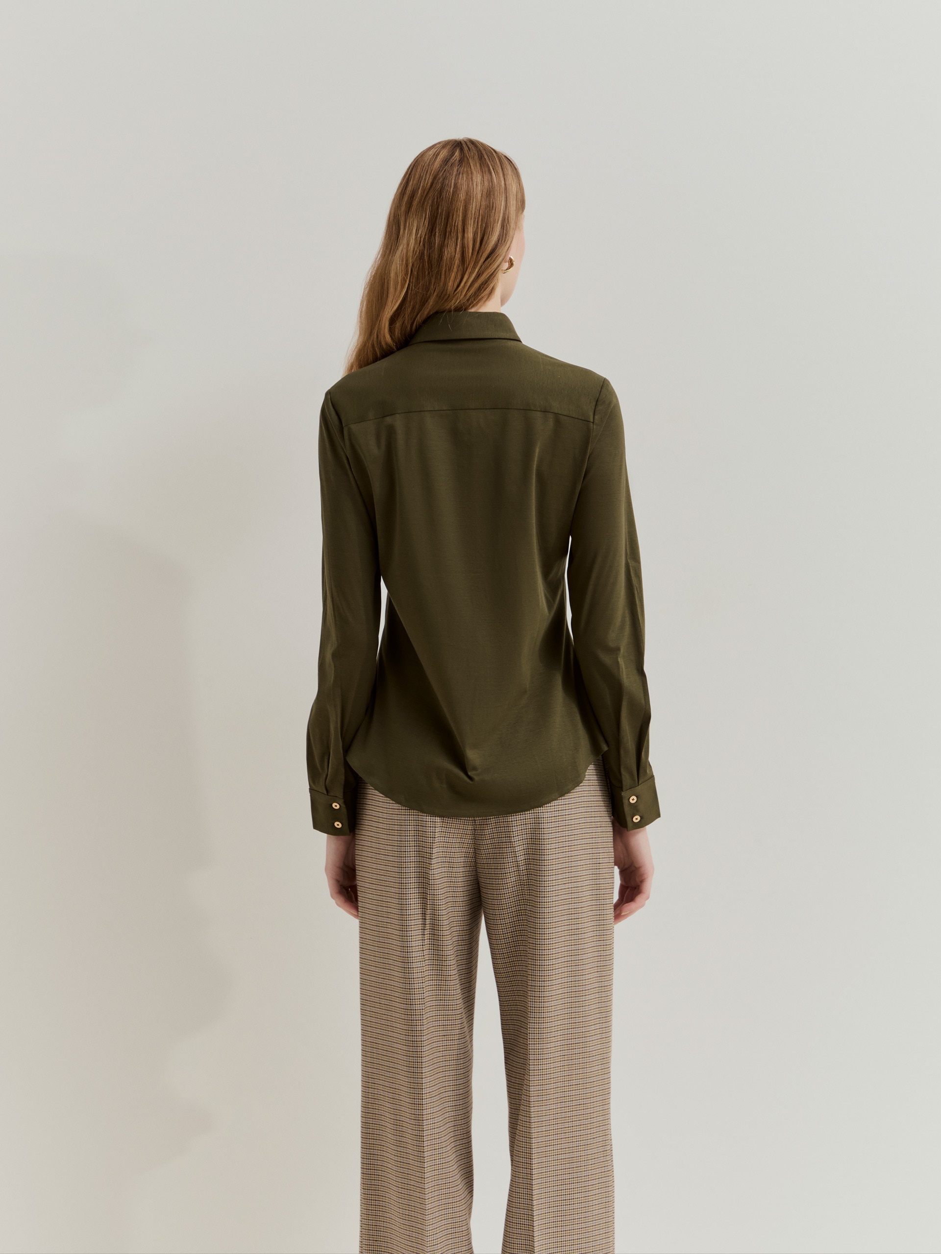 Camisa de Malha de Algodão Verde-3