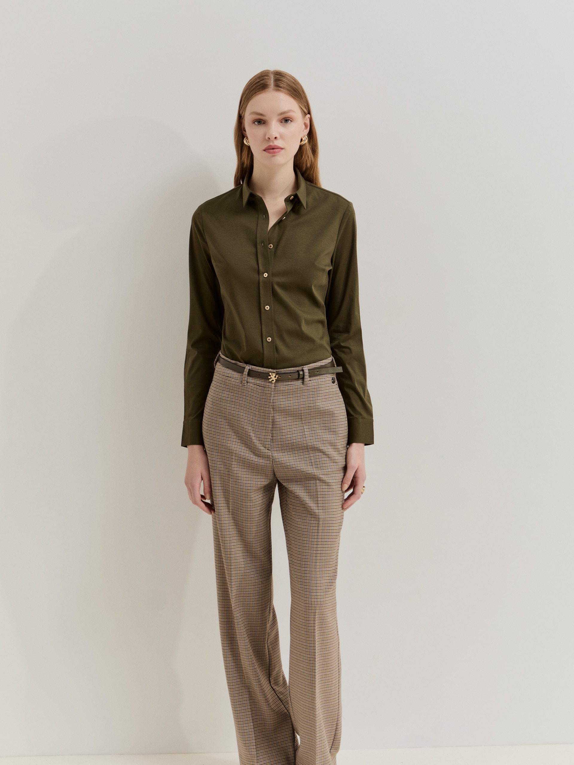 Camisa de Malha de Algodão Verde-4