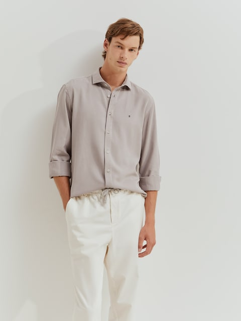 Imagem 0 de Camisa com Lyocell e Linho de Corte Slim Fit