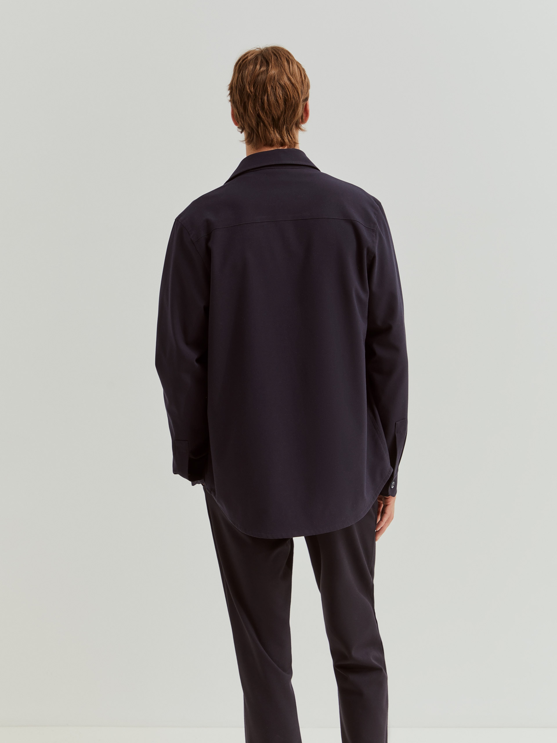 Sobrecamisa com Bolsos Azul-escuro-3