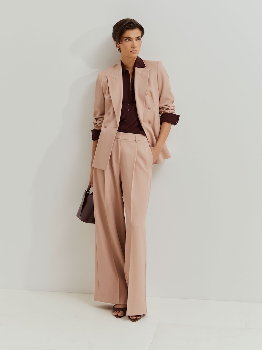 Blazer com Botões Duplos Rosa-claro-1