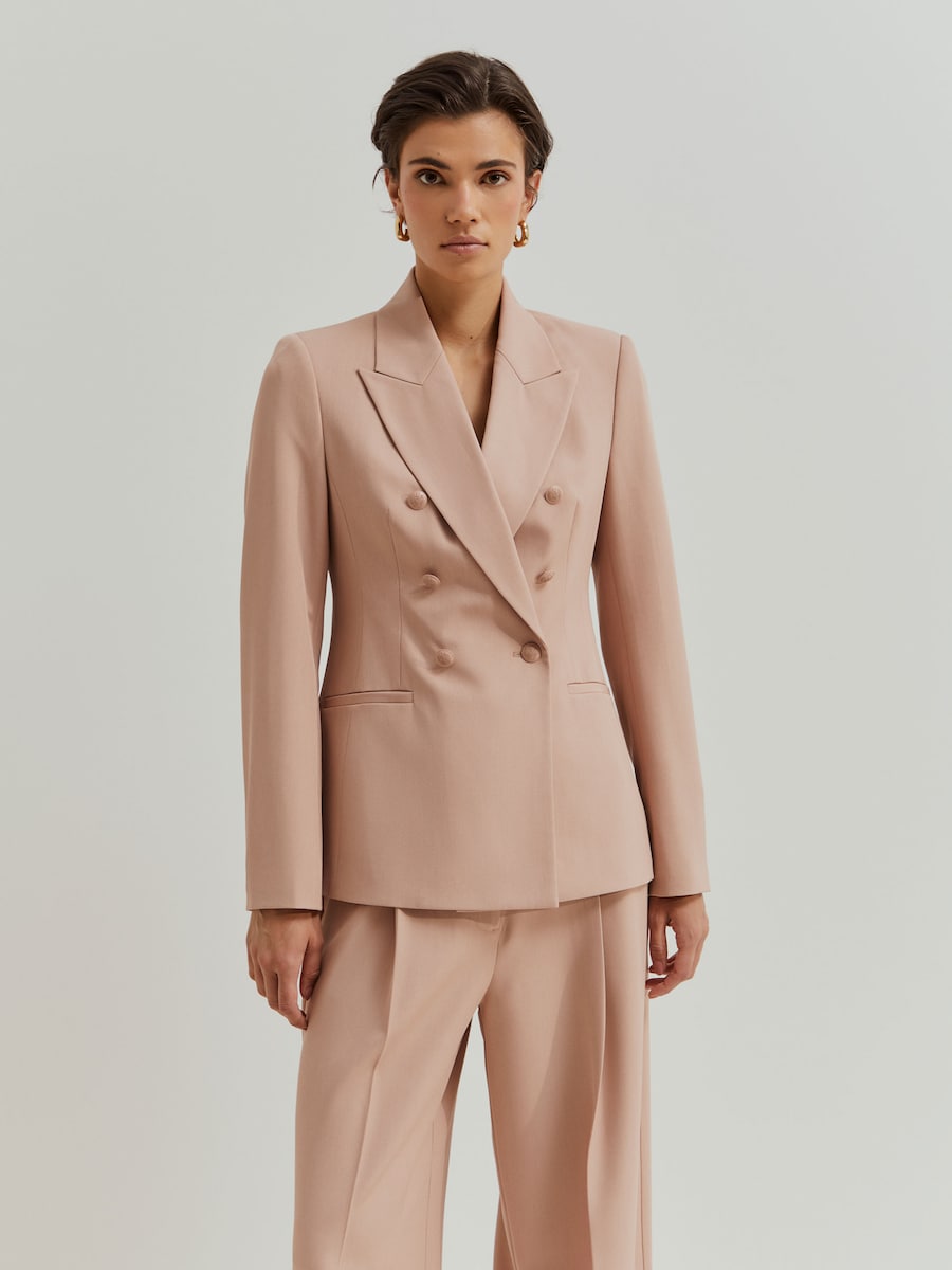 Blazer com Botões Duplos Rosa-claro-2