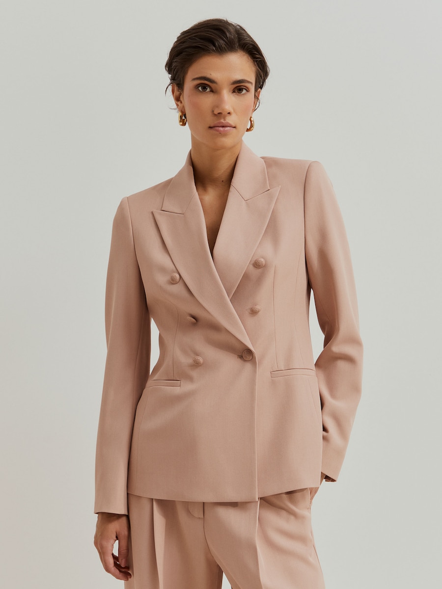 Blazer com Botões Duplos Rosa-claro-4