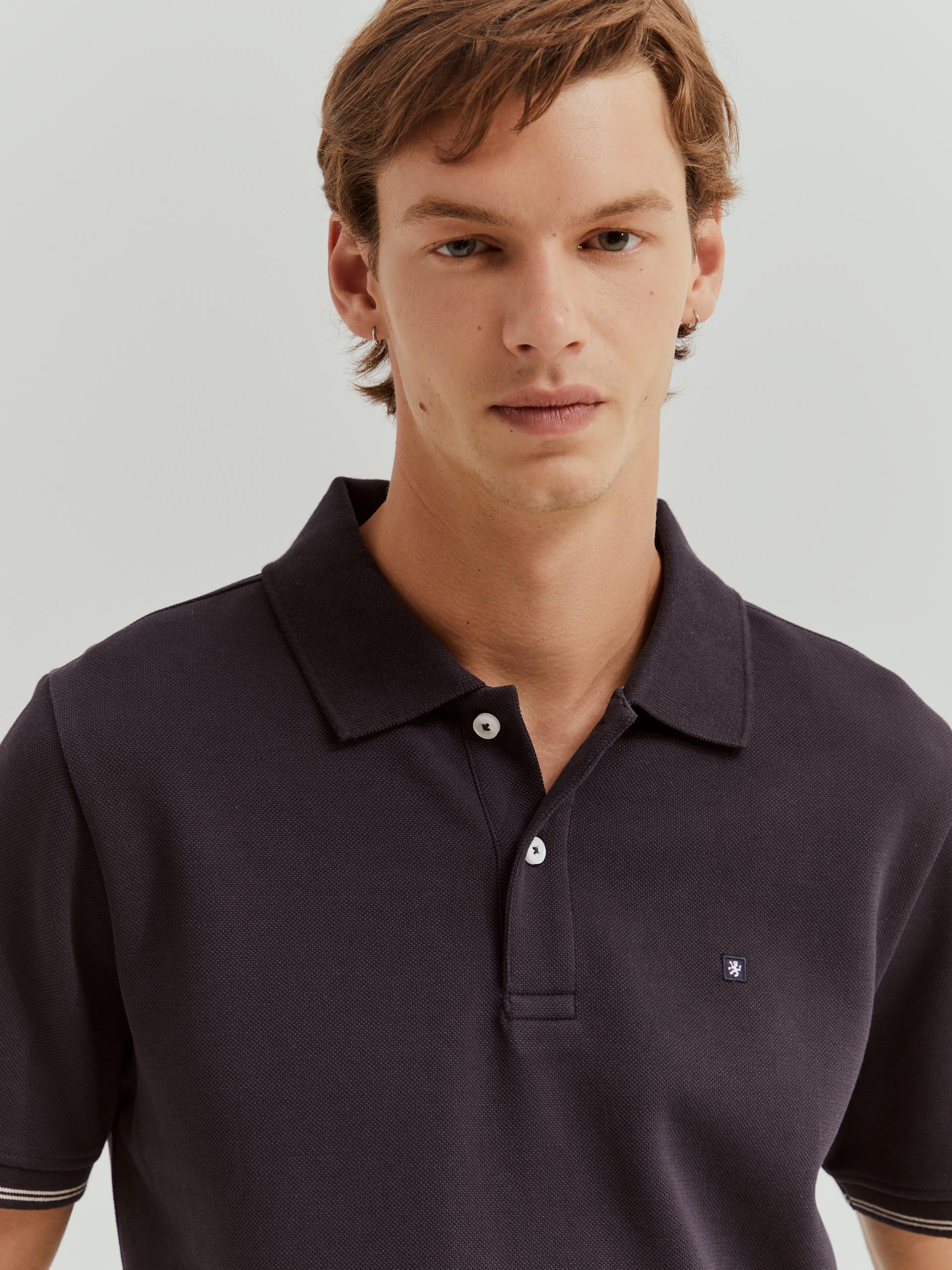 Polo Piqué Regular Fit Preto-1