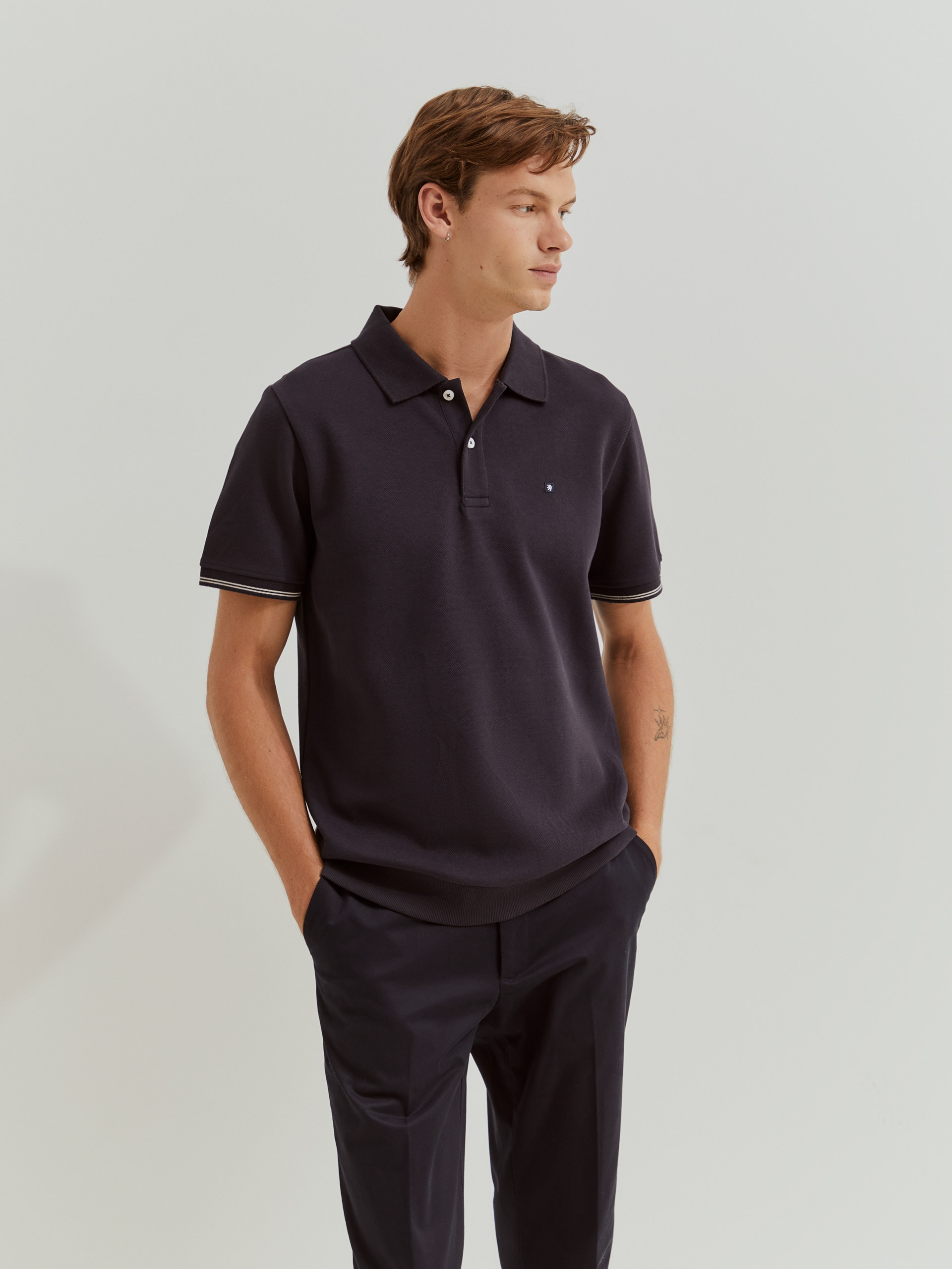 Polo Piqué Regular Fit Preto-2