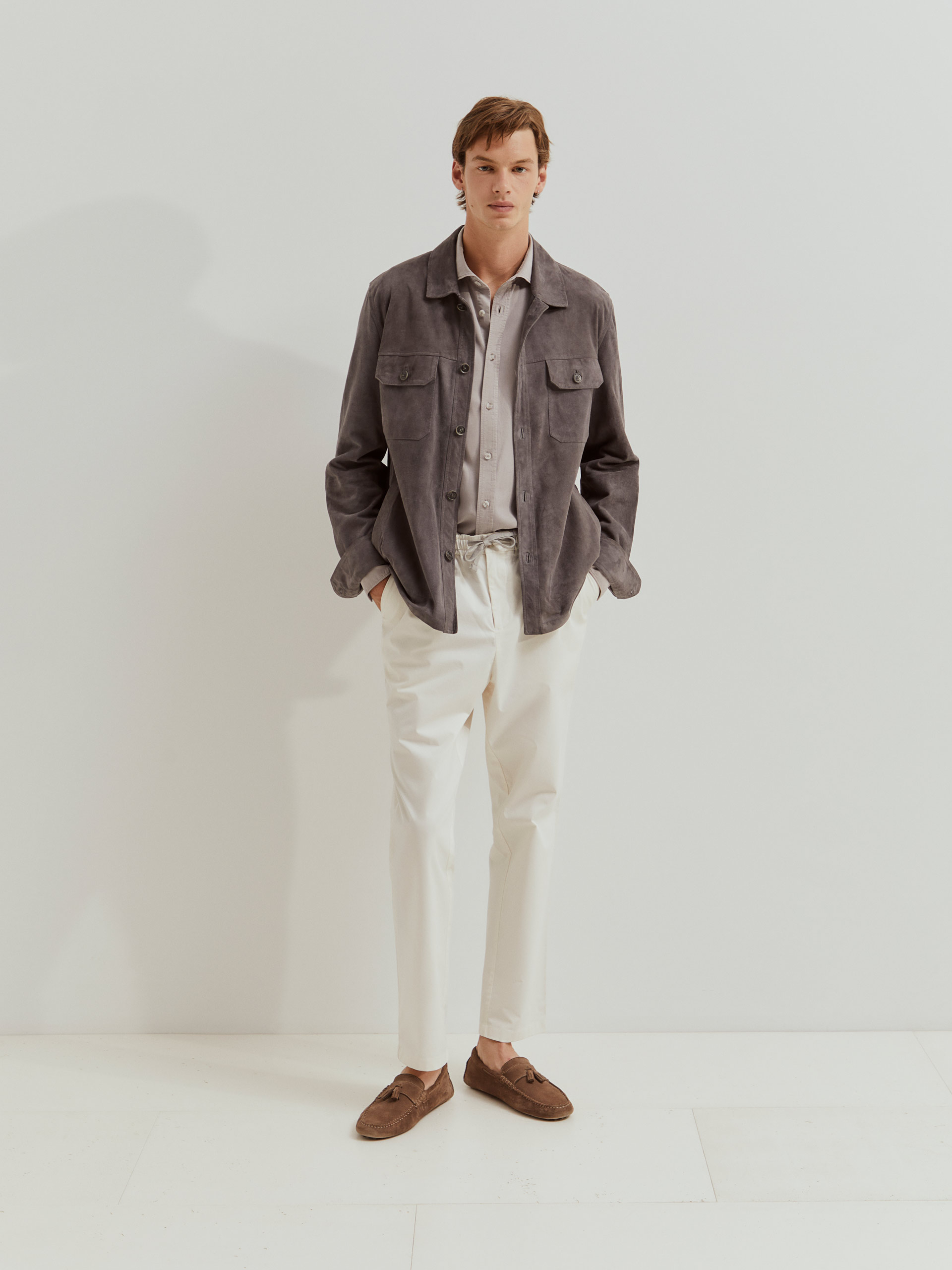 Imagem 0 de Casaco de Couro com Bolsos