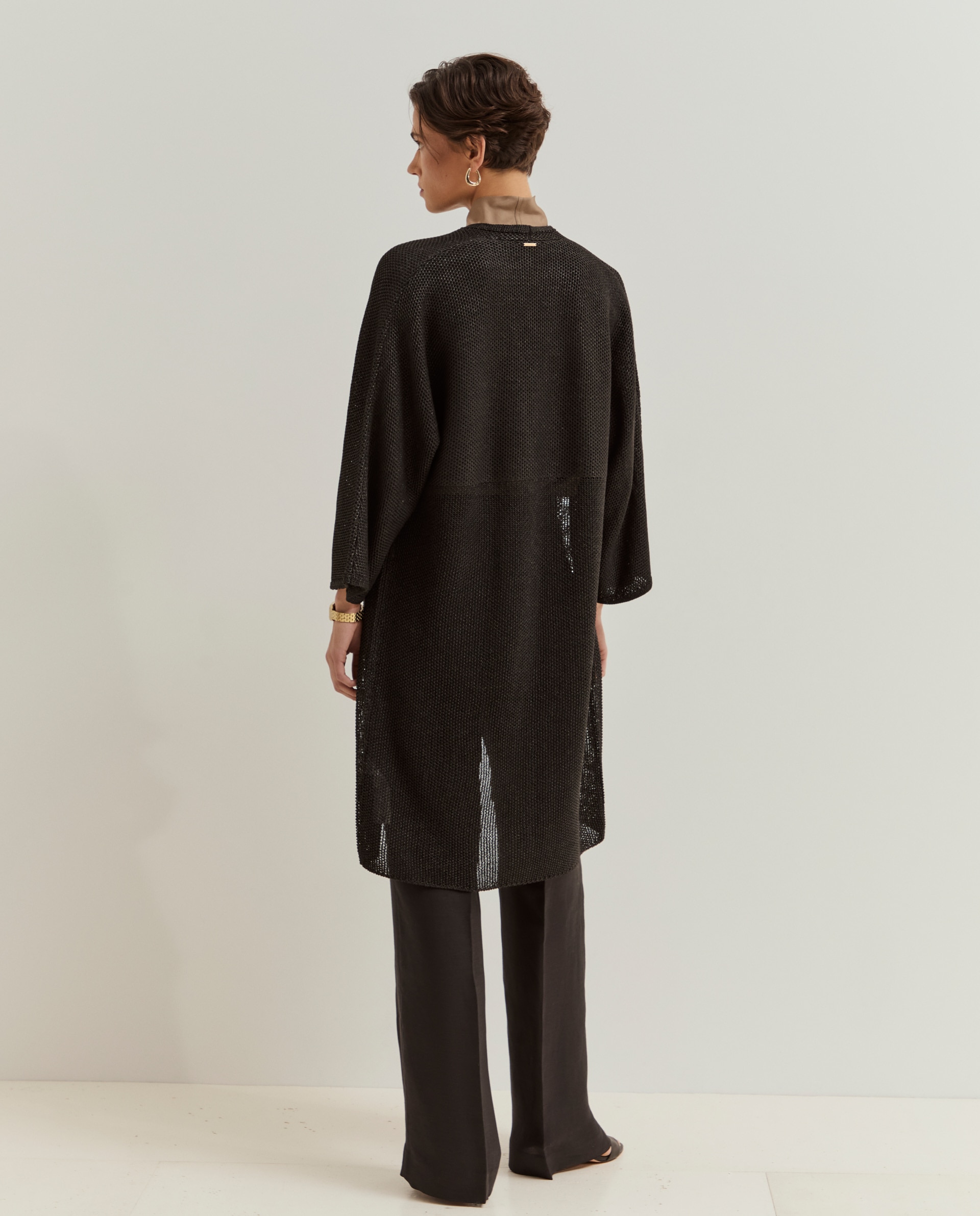 Cardigan Estilo Kimono Preto-3
