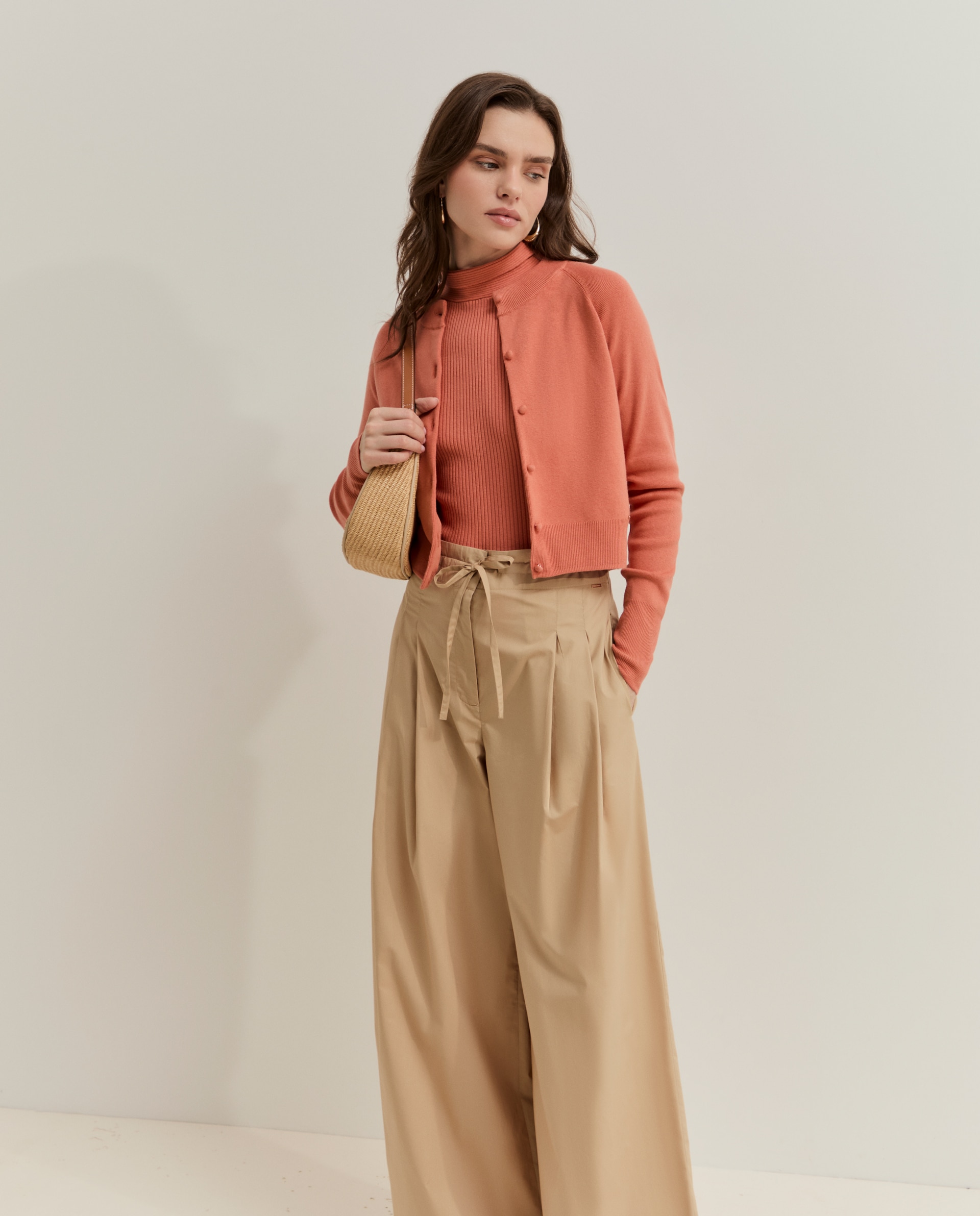 Cardigan de Malha Salmão-2