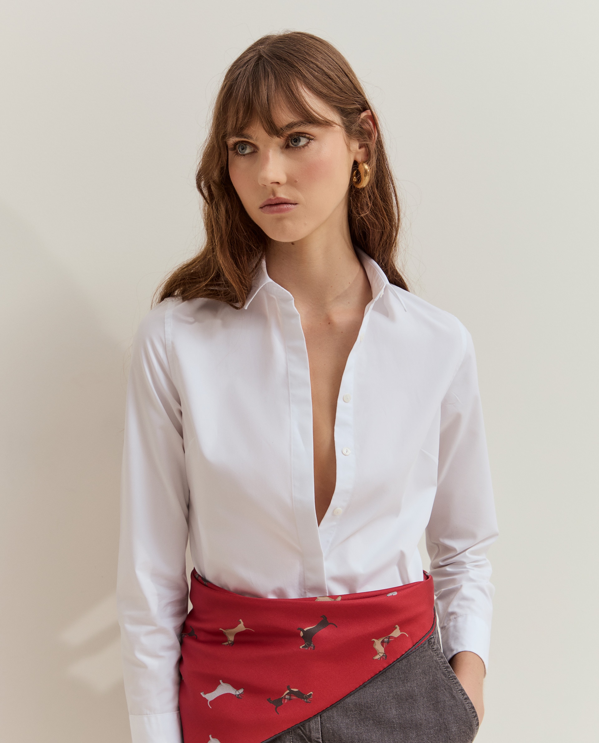 Camisa Clássica com Tapeta Oculta Branco-2