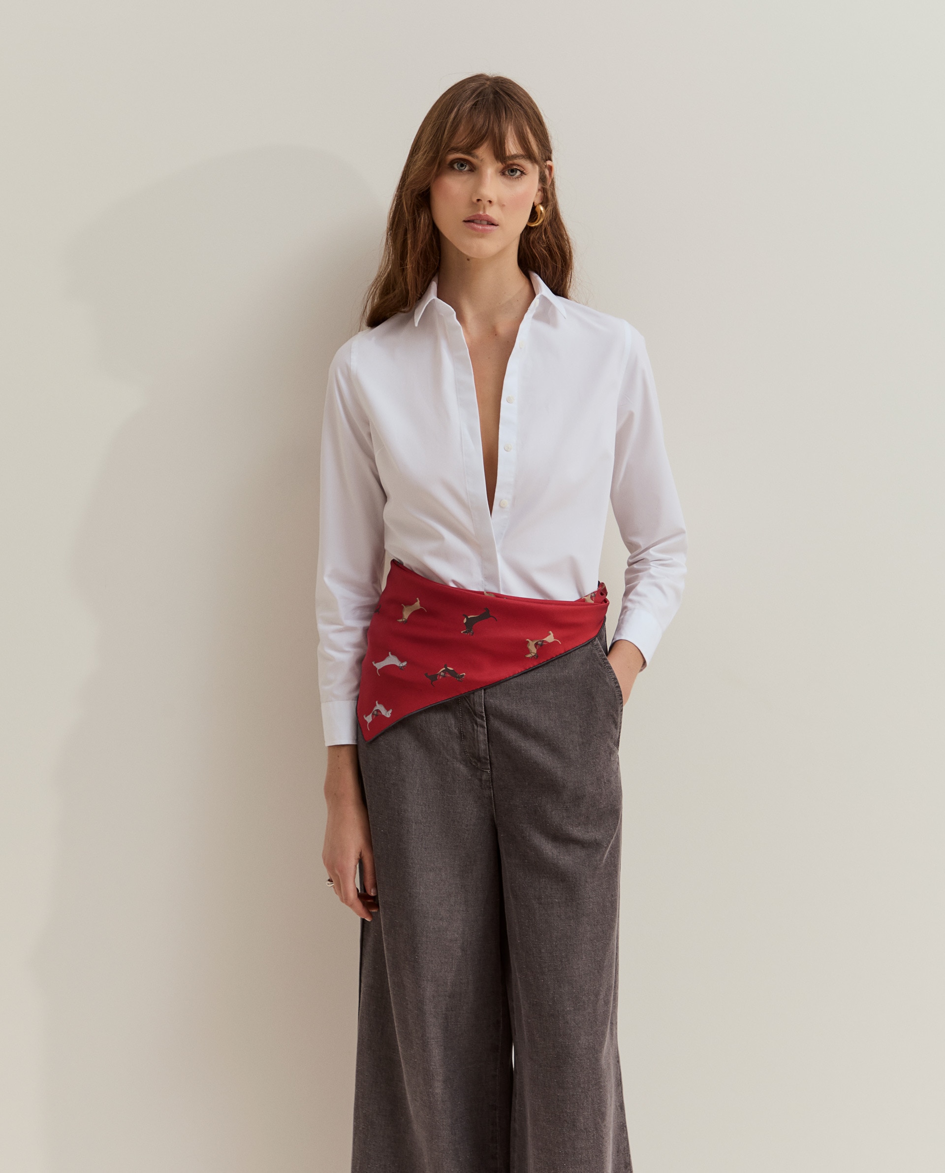 Camisa Clássica com Tapeta Oculta Branco-4