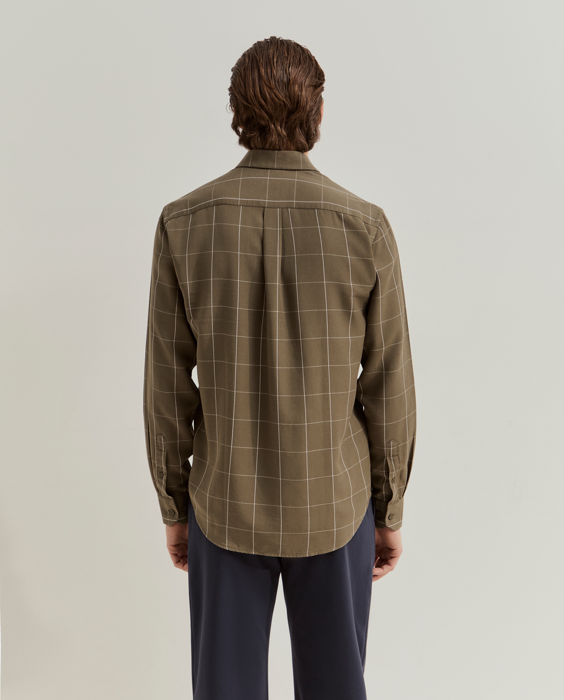 Camisa de Corte Ajustado Verde-3