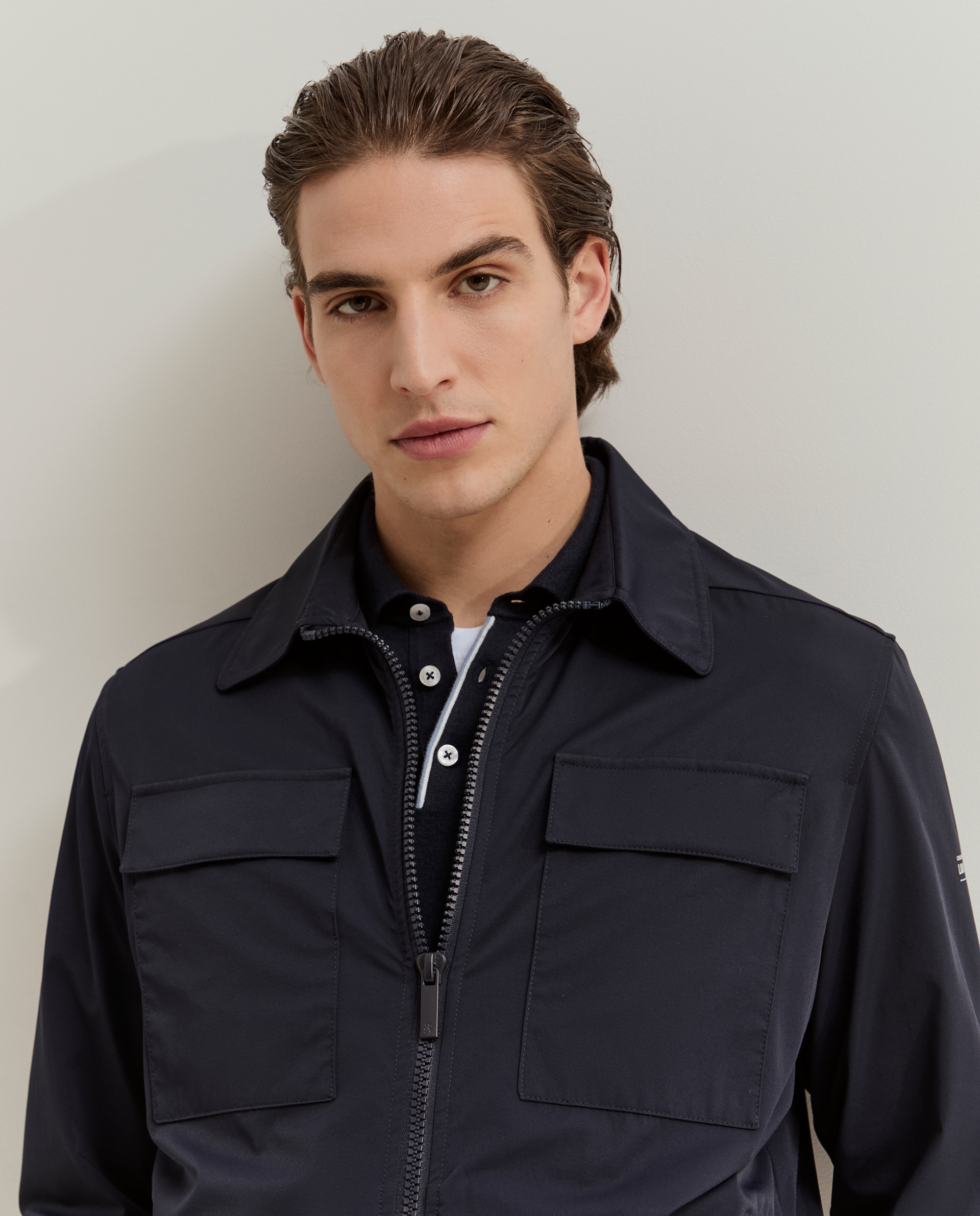 Sobrecamisa com Bolsos Azul-marinho-2