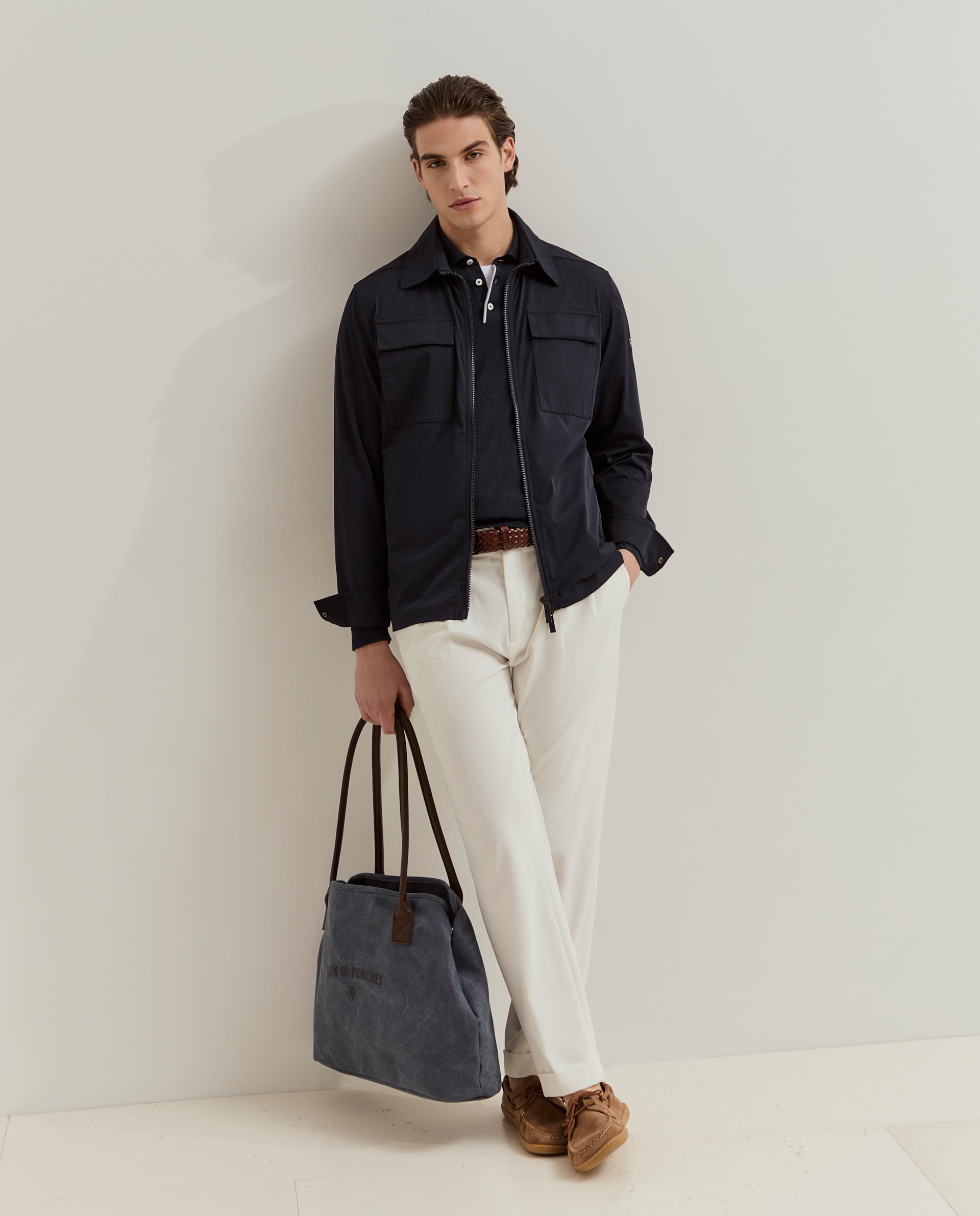 Sobrecamisa com Bolsos Azul-marinho-4