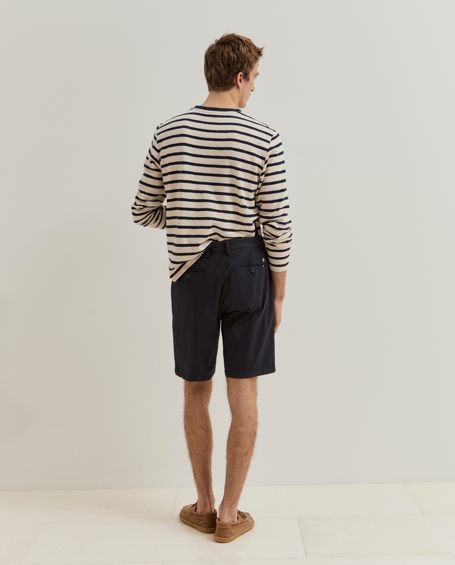 Bermudas de Algodão Azul-marinho-3