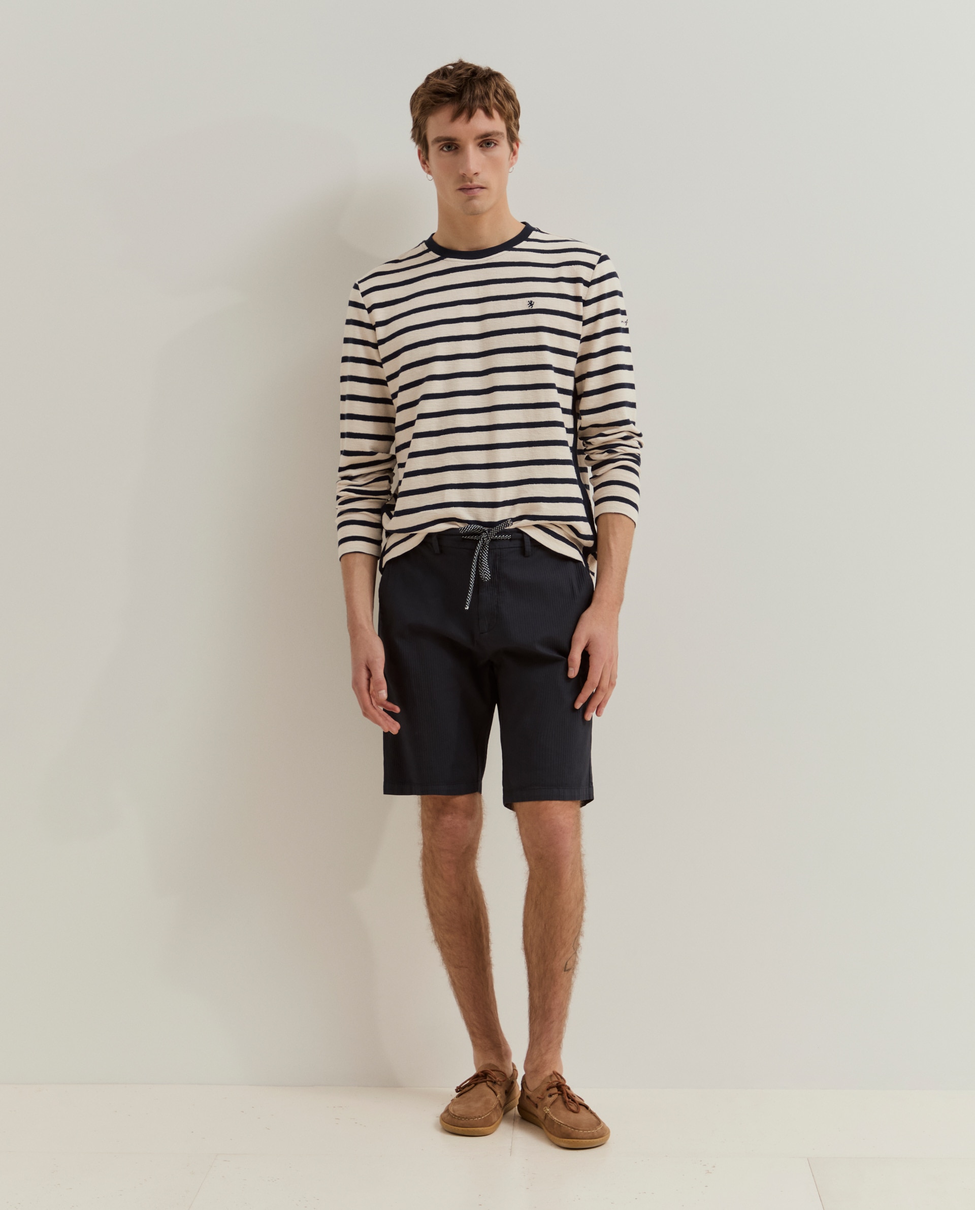 Bermudas de Algodão Azul-marinho-4