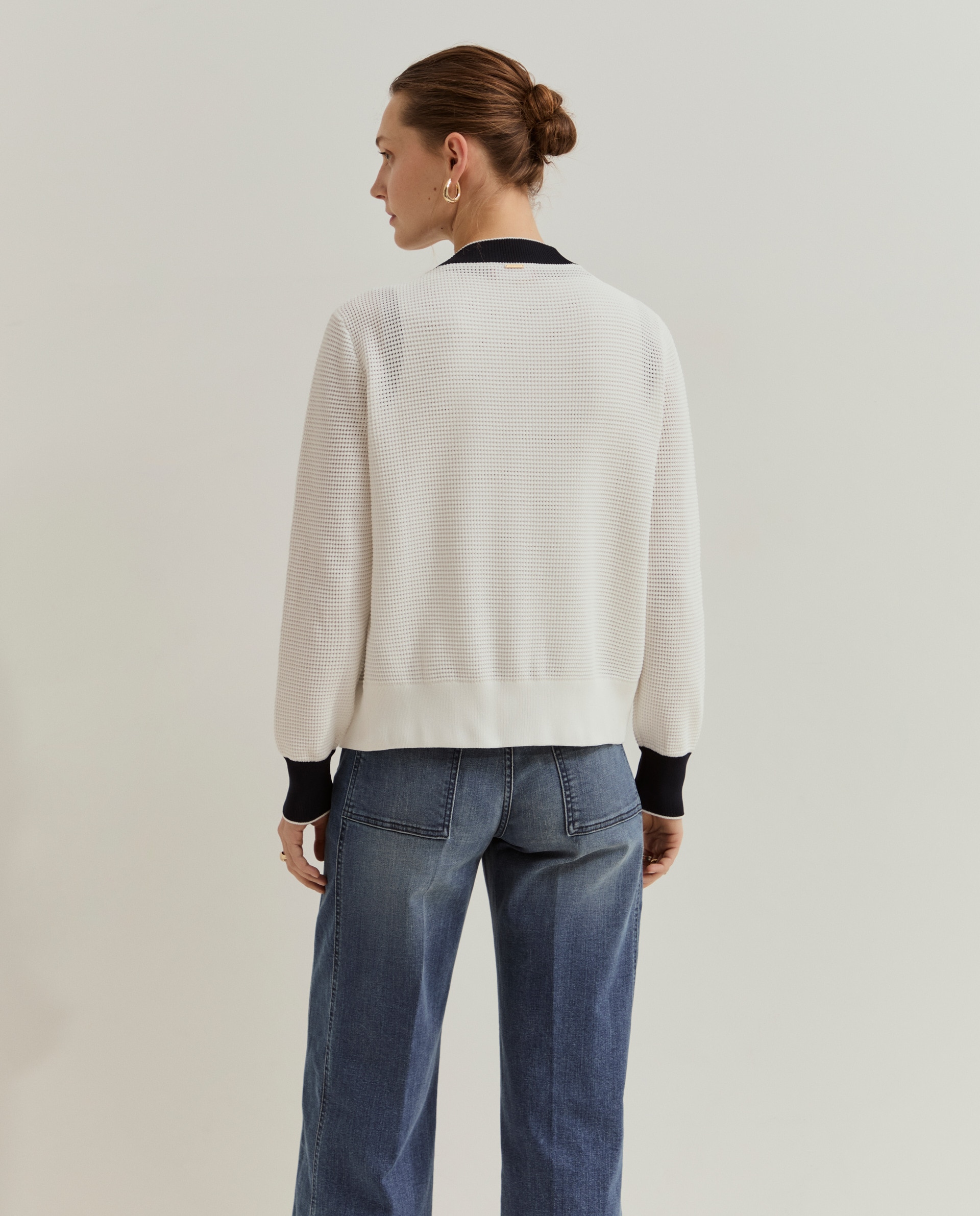 Cardigan de Malha Branco-3
