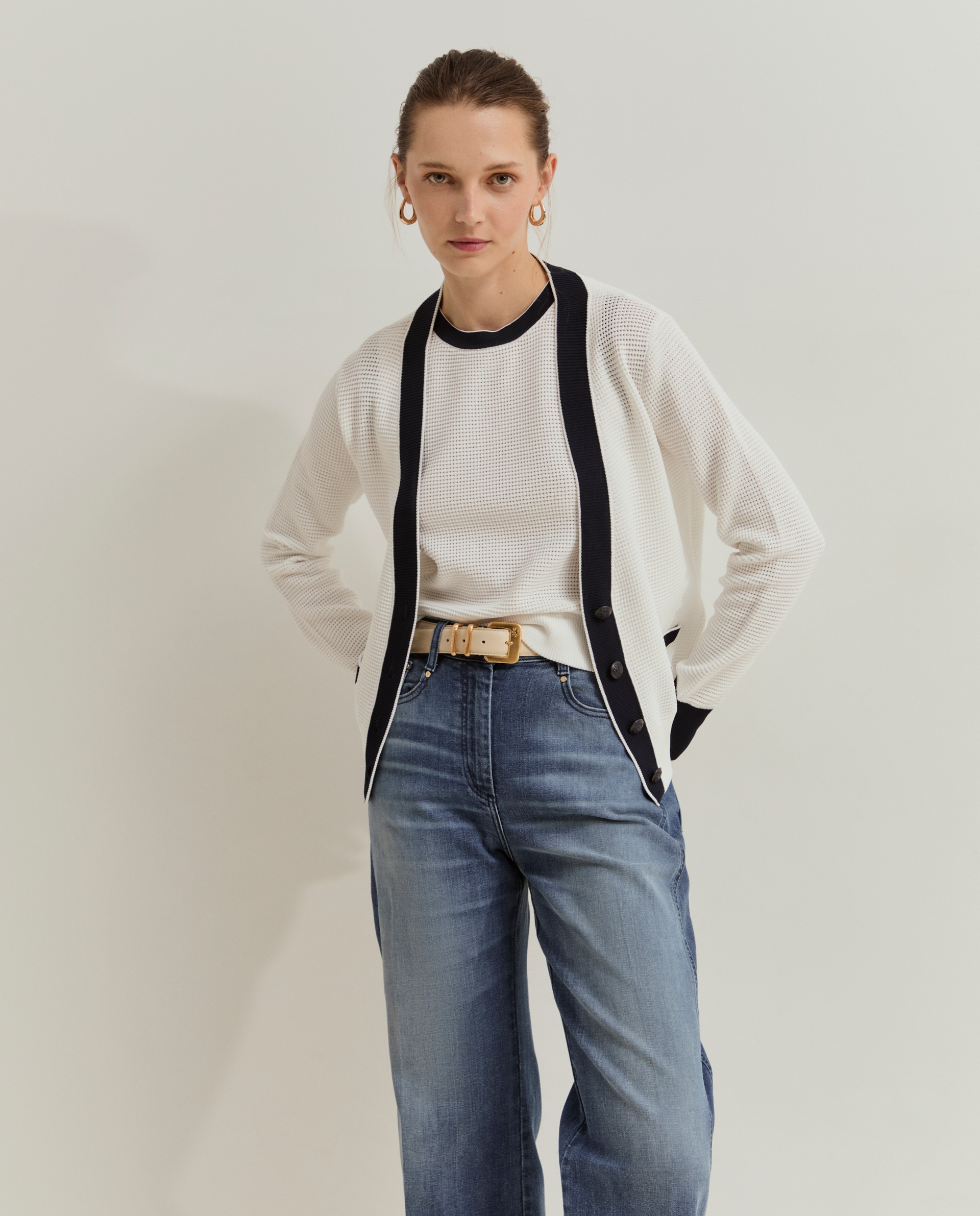 Cardigan de Malha Branco-4