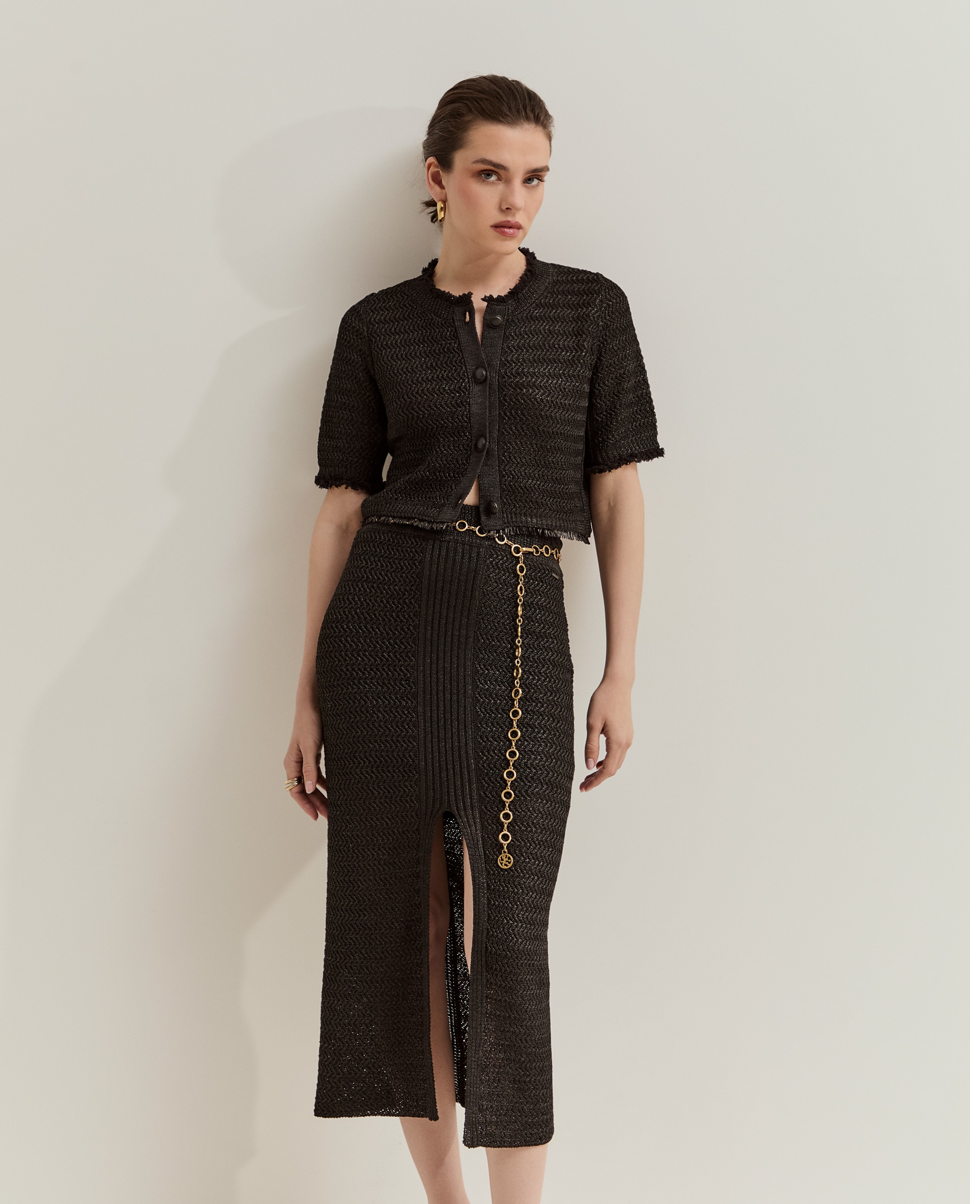 Imagem 0 de Cardigan de Malha de Manga Curta