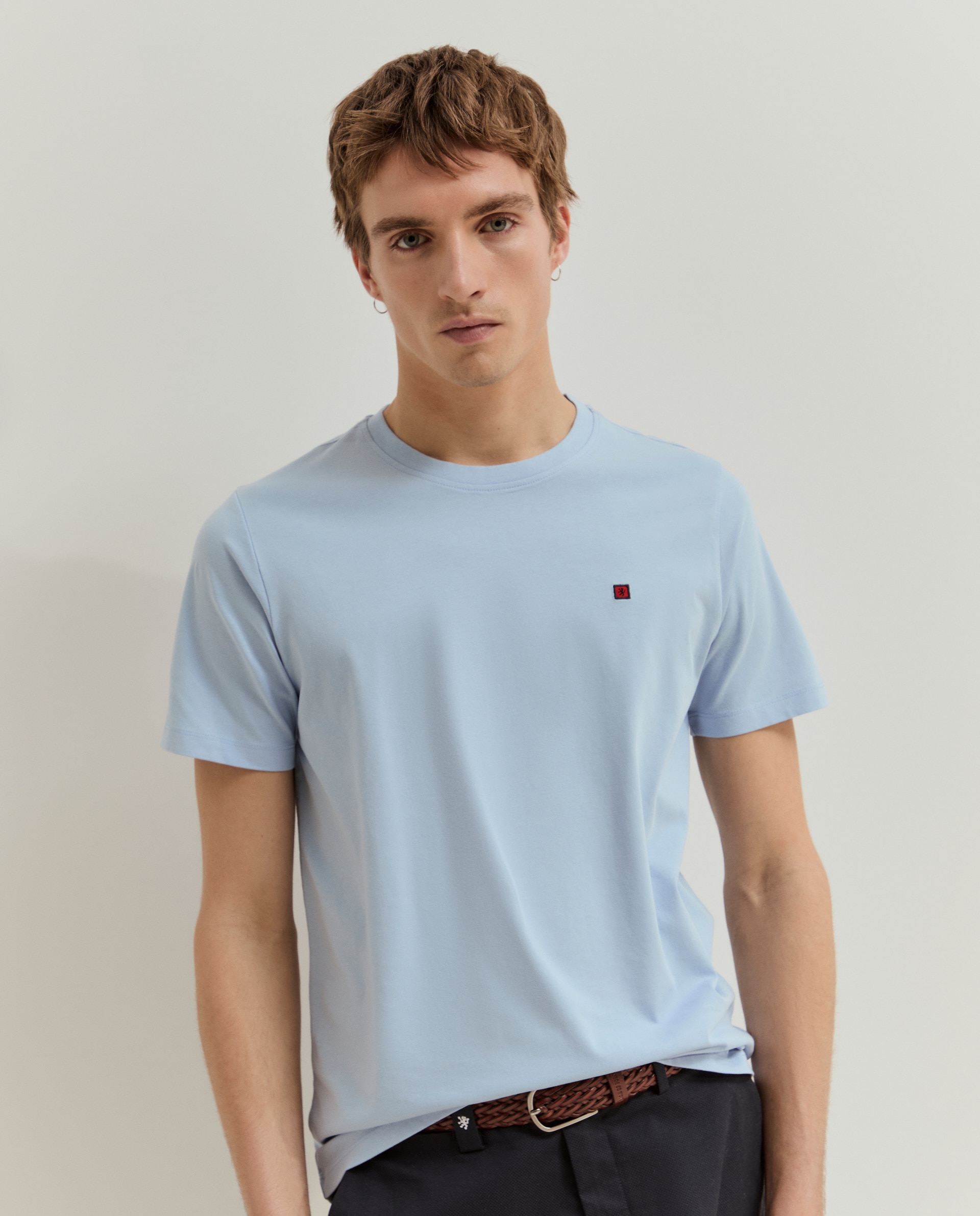 Imagem 0 de T-shirt Básica em Algodão em Azul