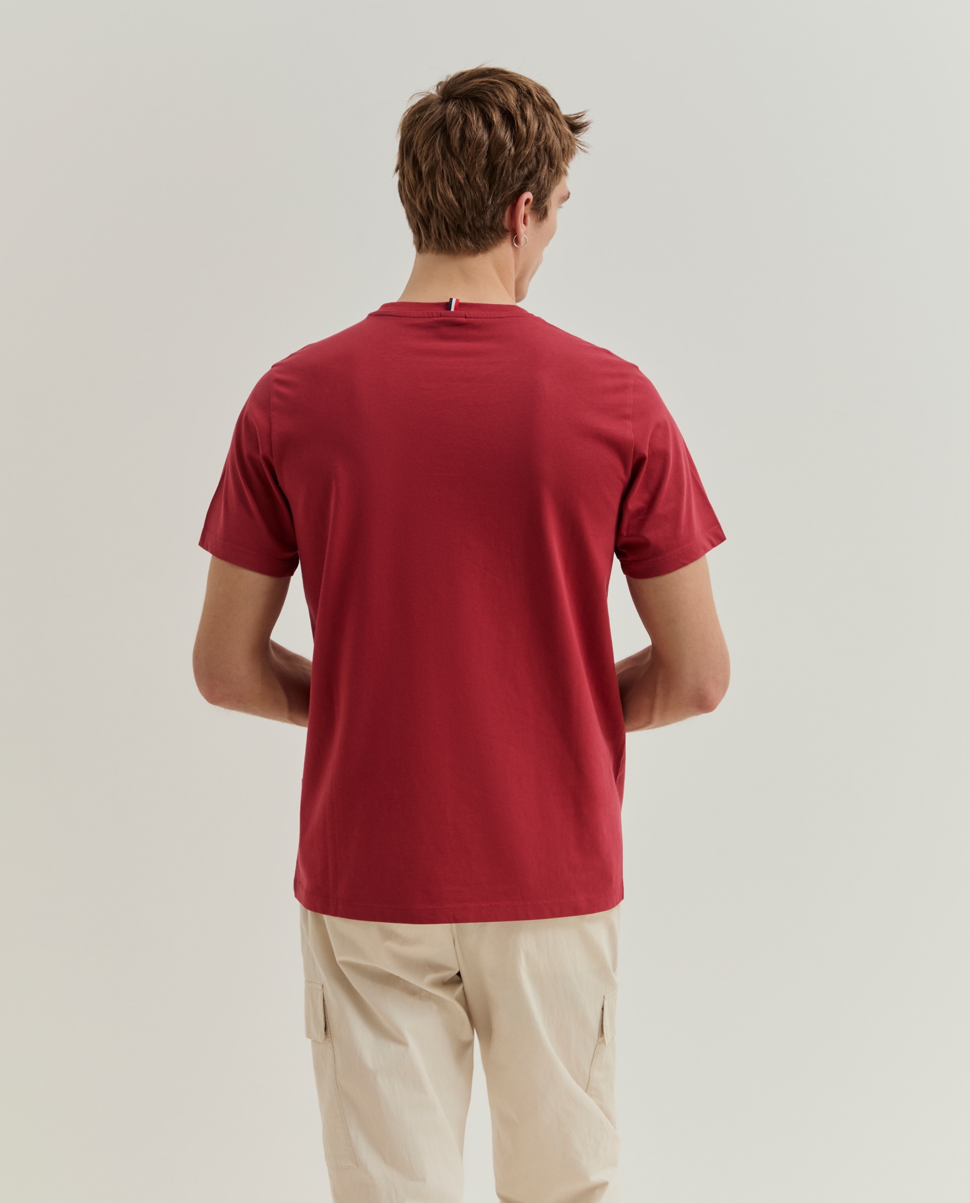 T-shirt Básica em Algodão em Vermelho Vermelho-3