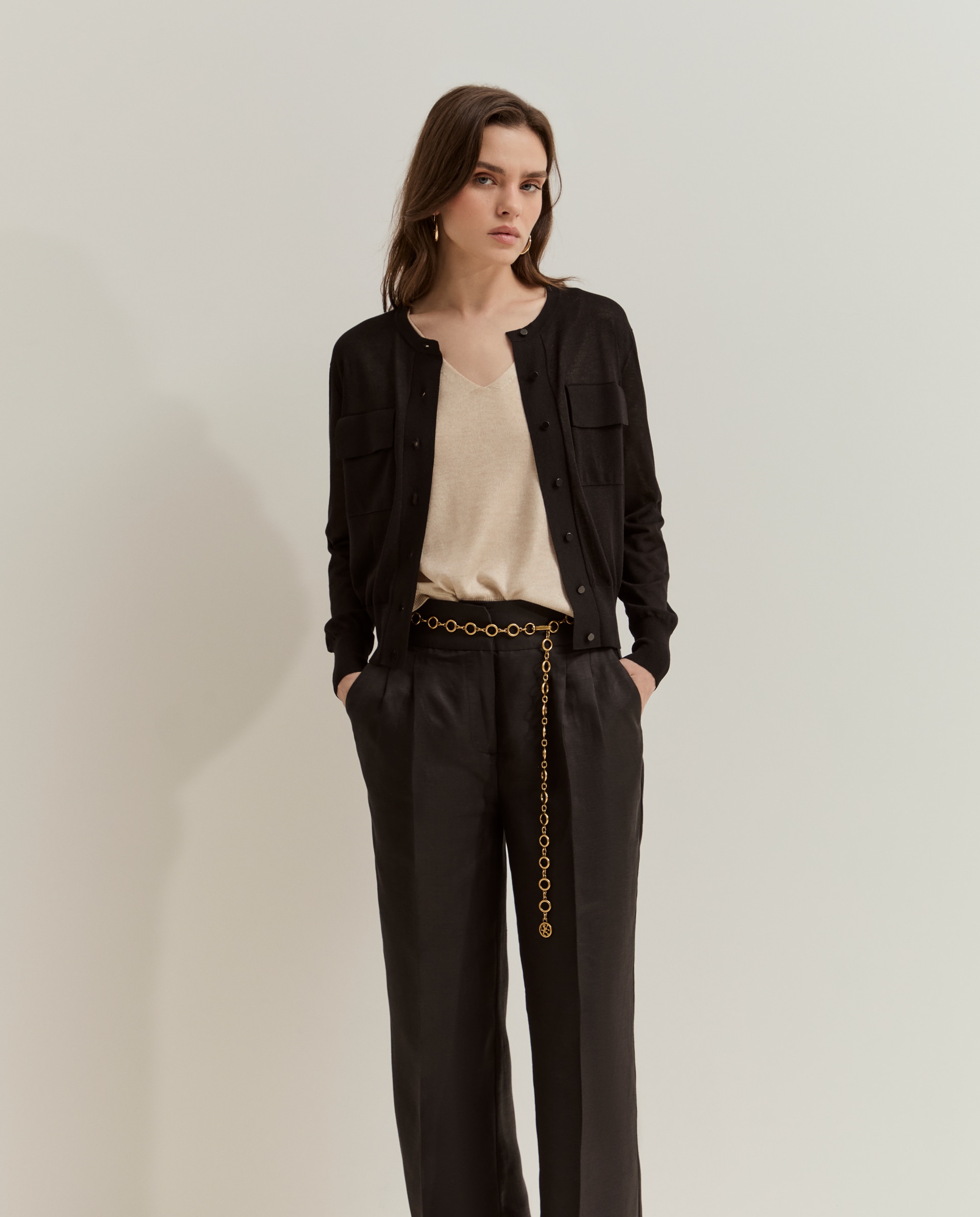 Cardigan de Malha Preto-2
