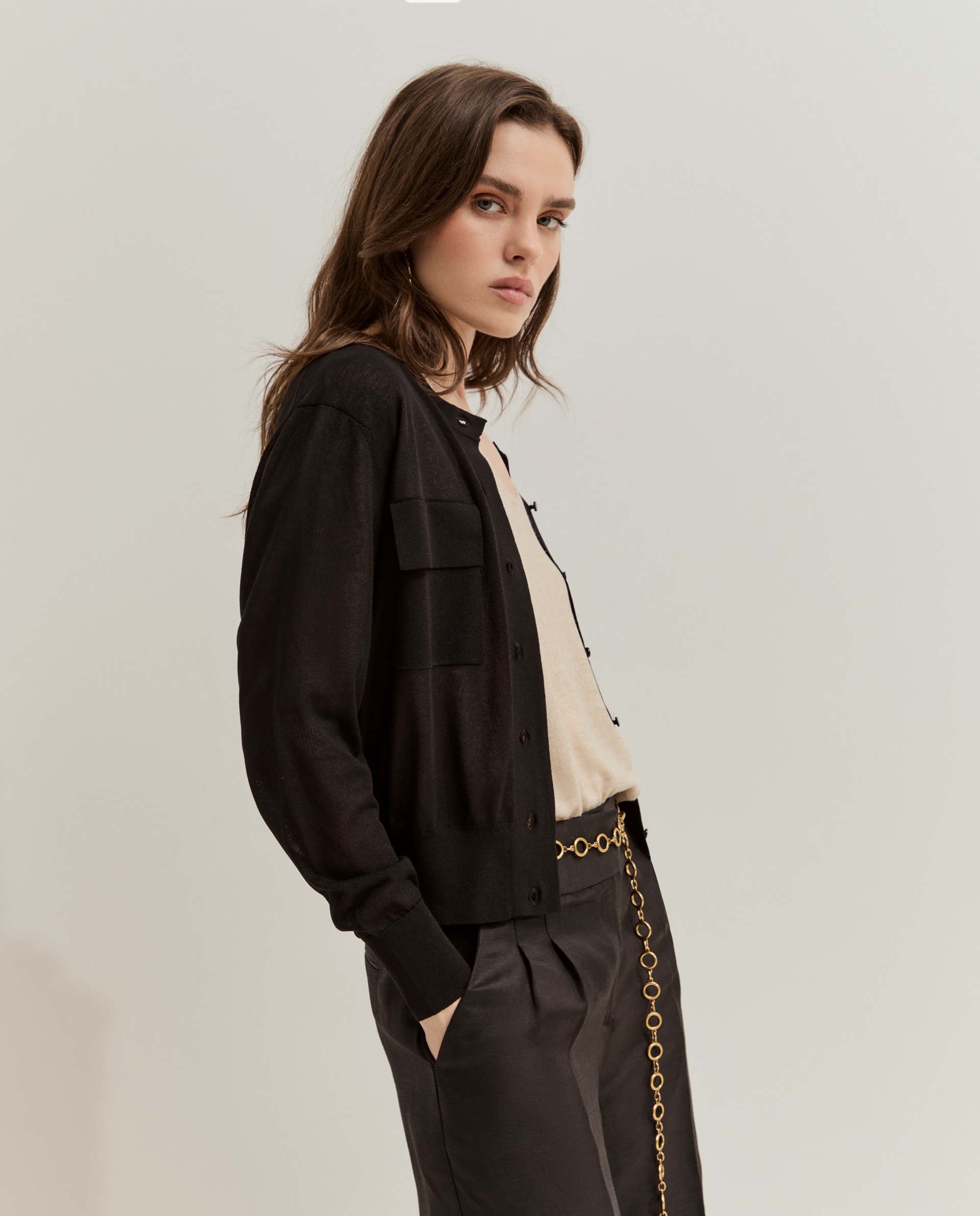 Cardigan de Malha Preto-4