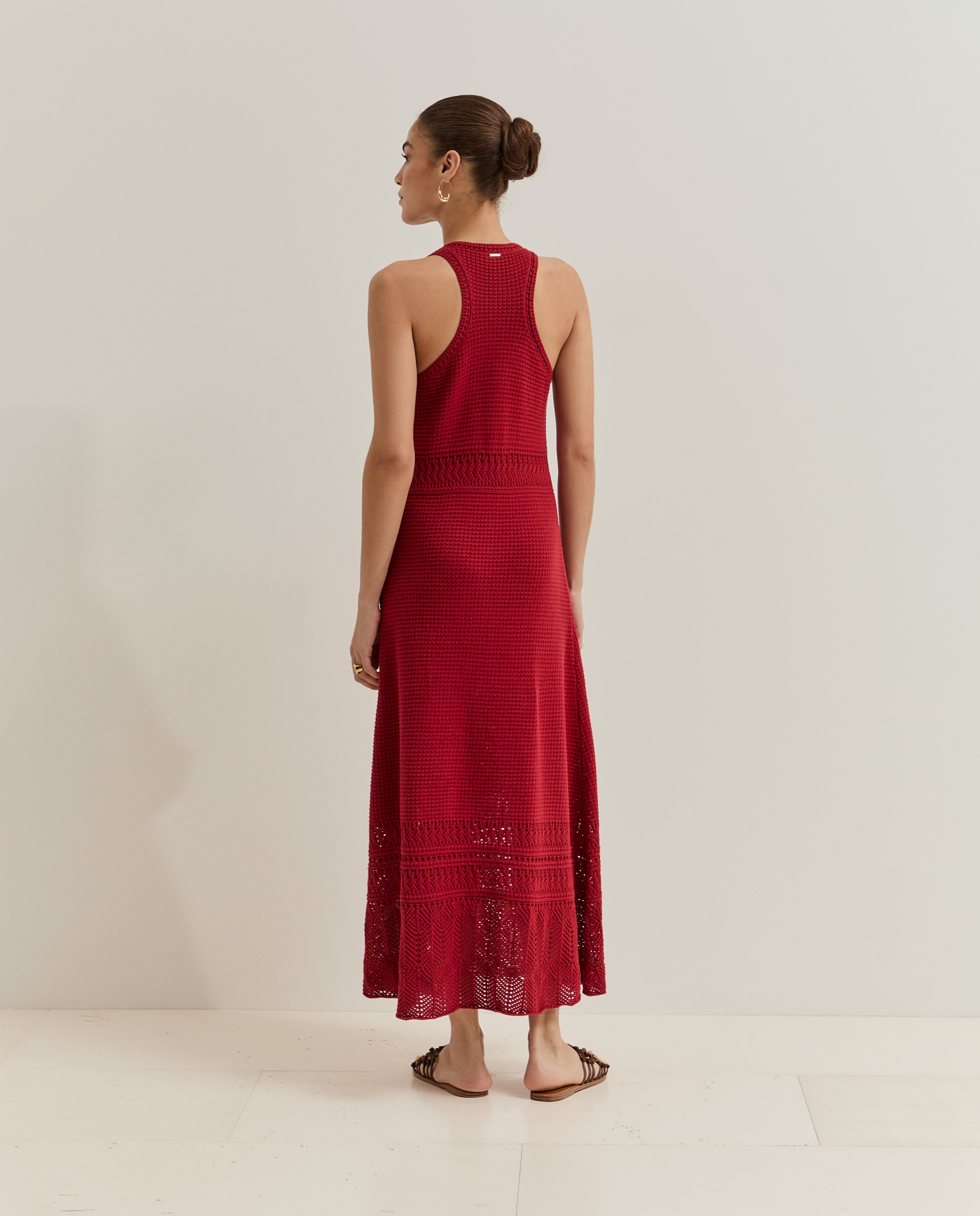 Vestido Comprido de Malha Cereja-3