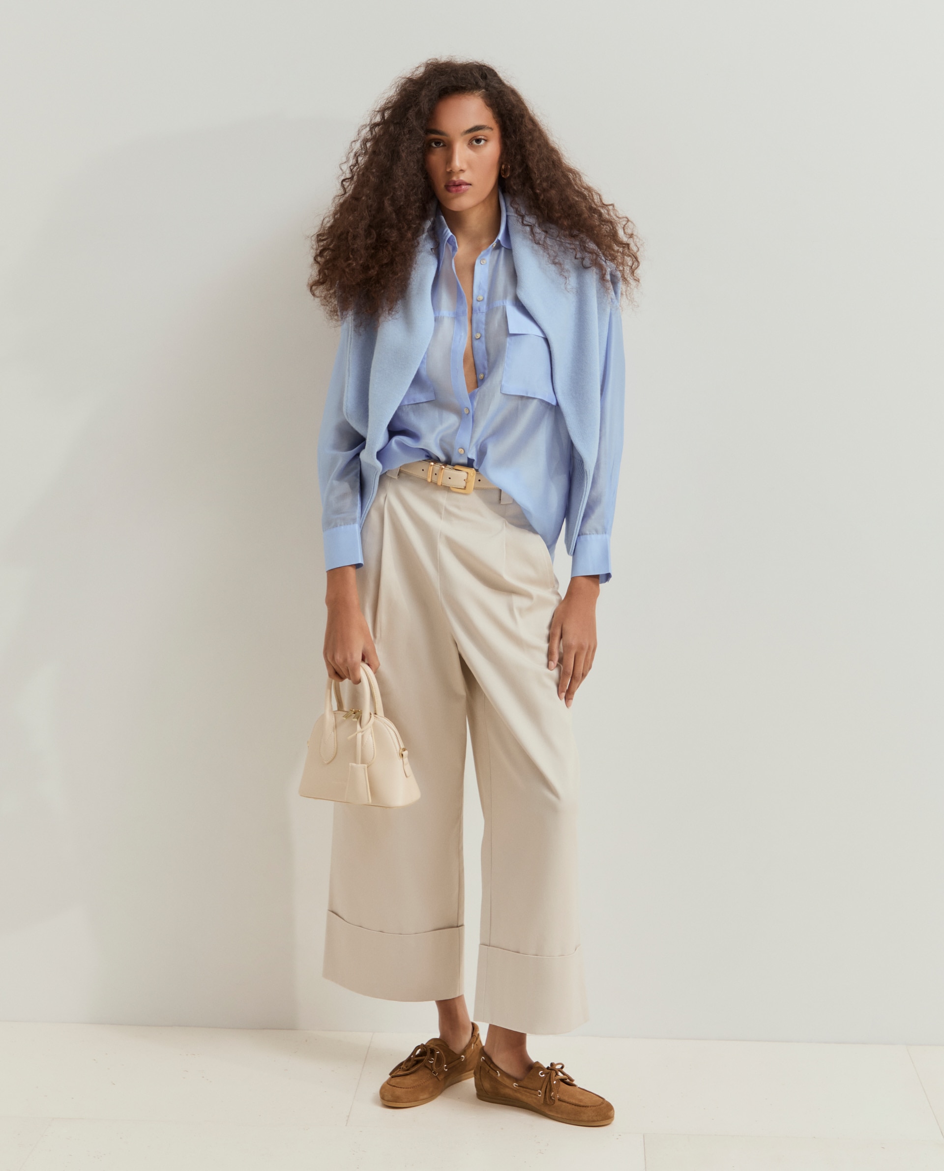 Imagem 0 de Calças wide leg em algodão