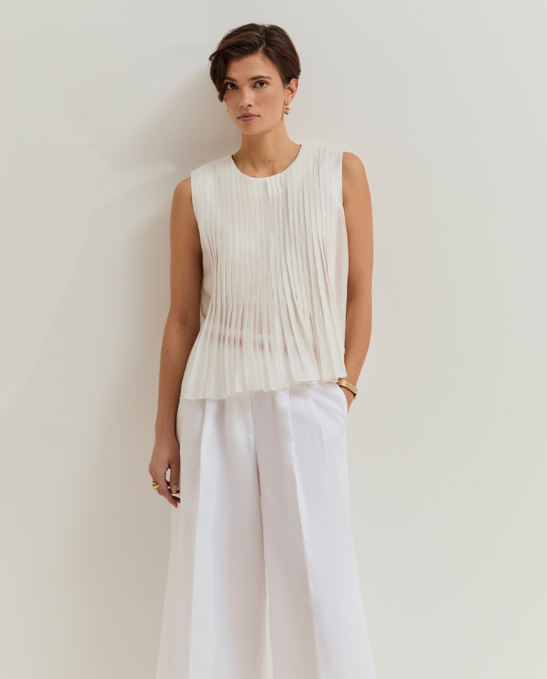 Blusa sem Mangas Branco-4