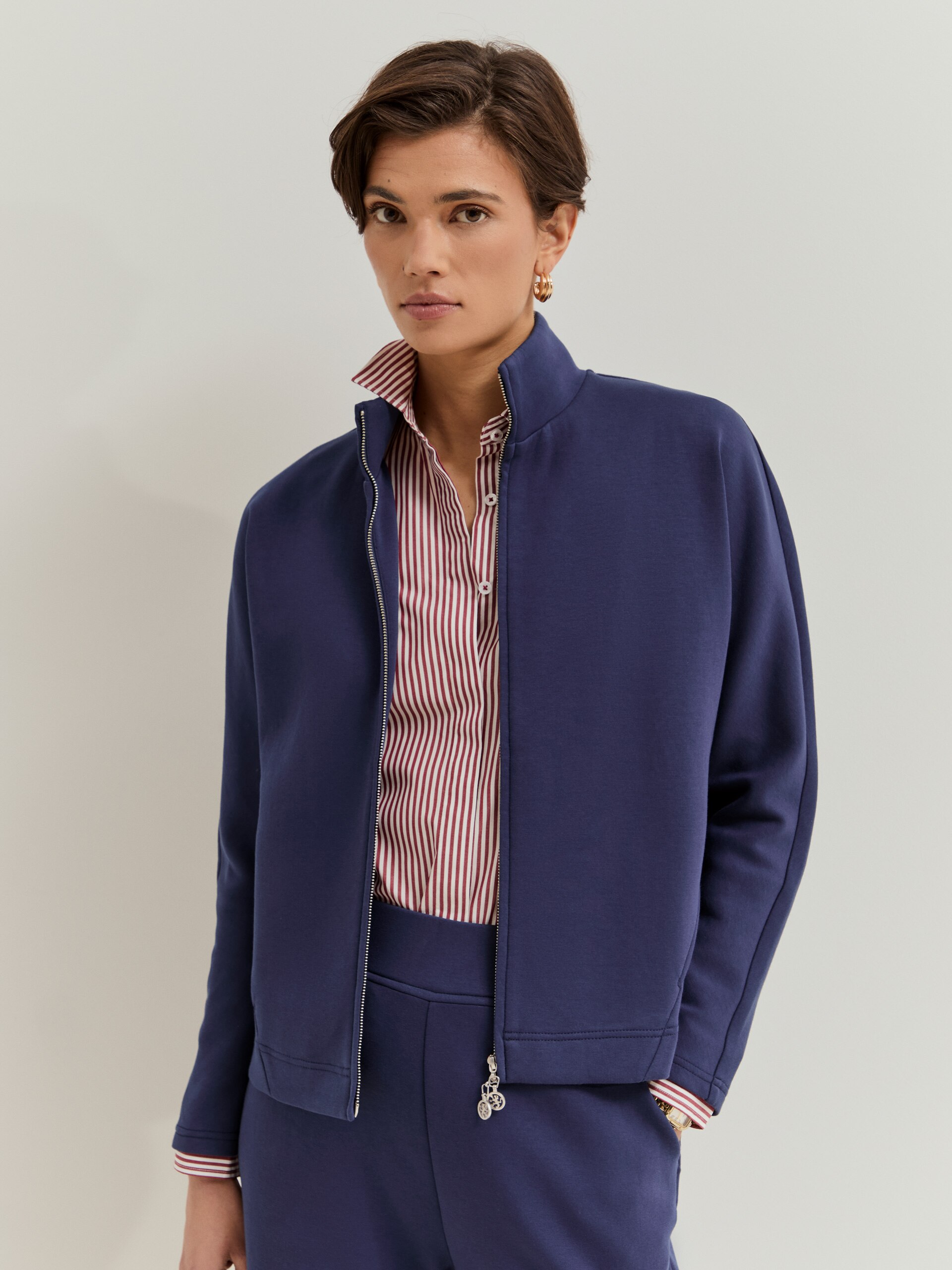 Cardigan Bomber Azul-4