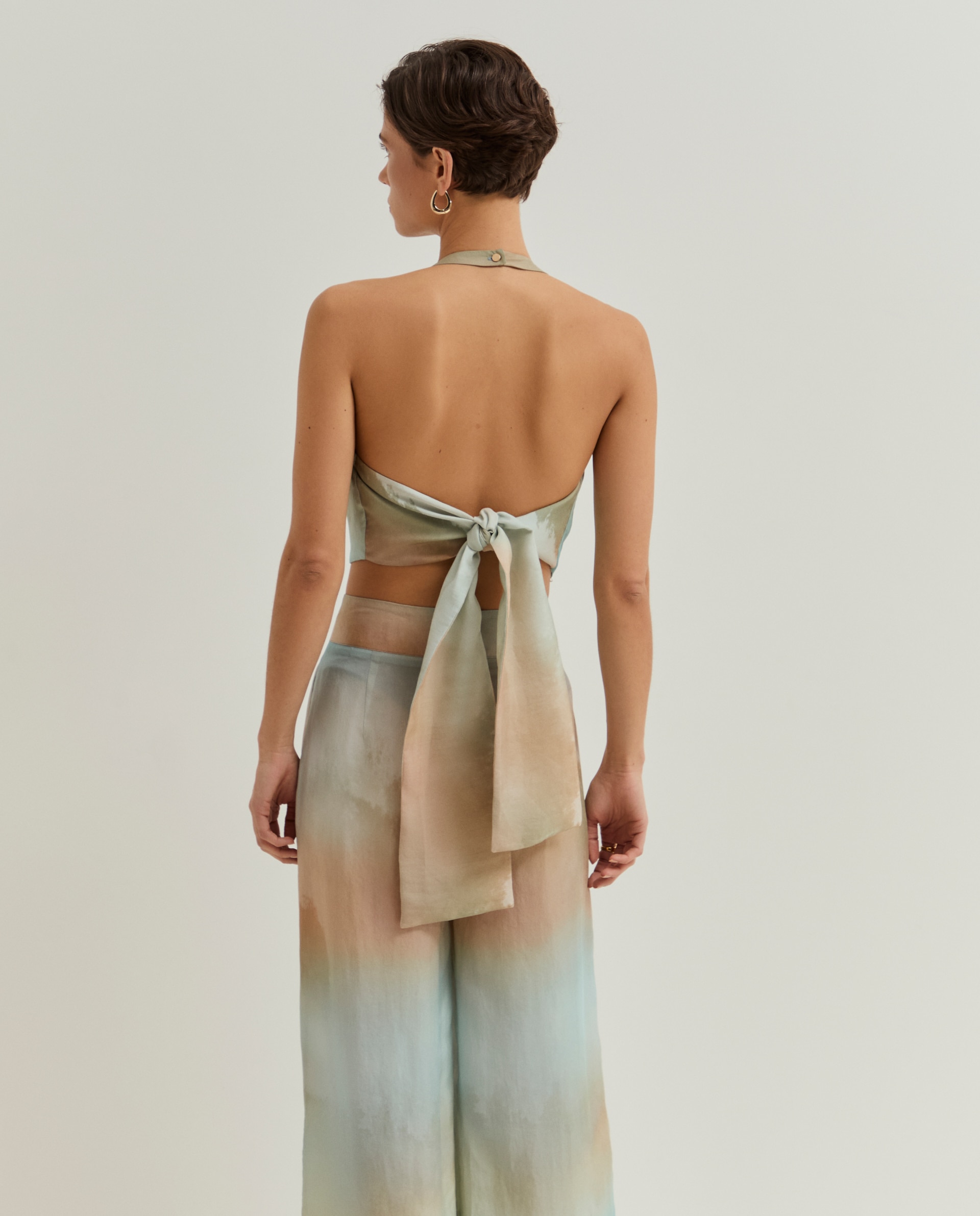 Top Halter em Lyocell com Laçada Verde-2