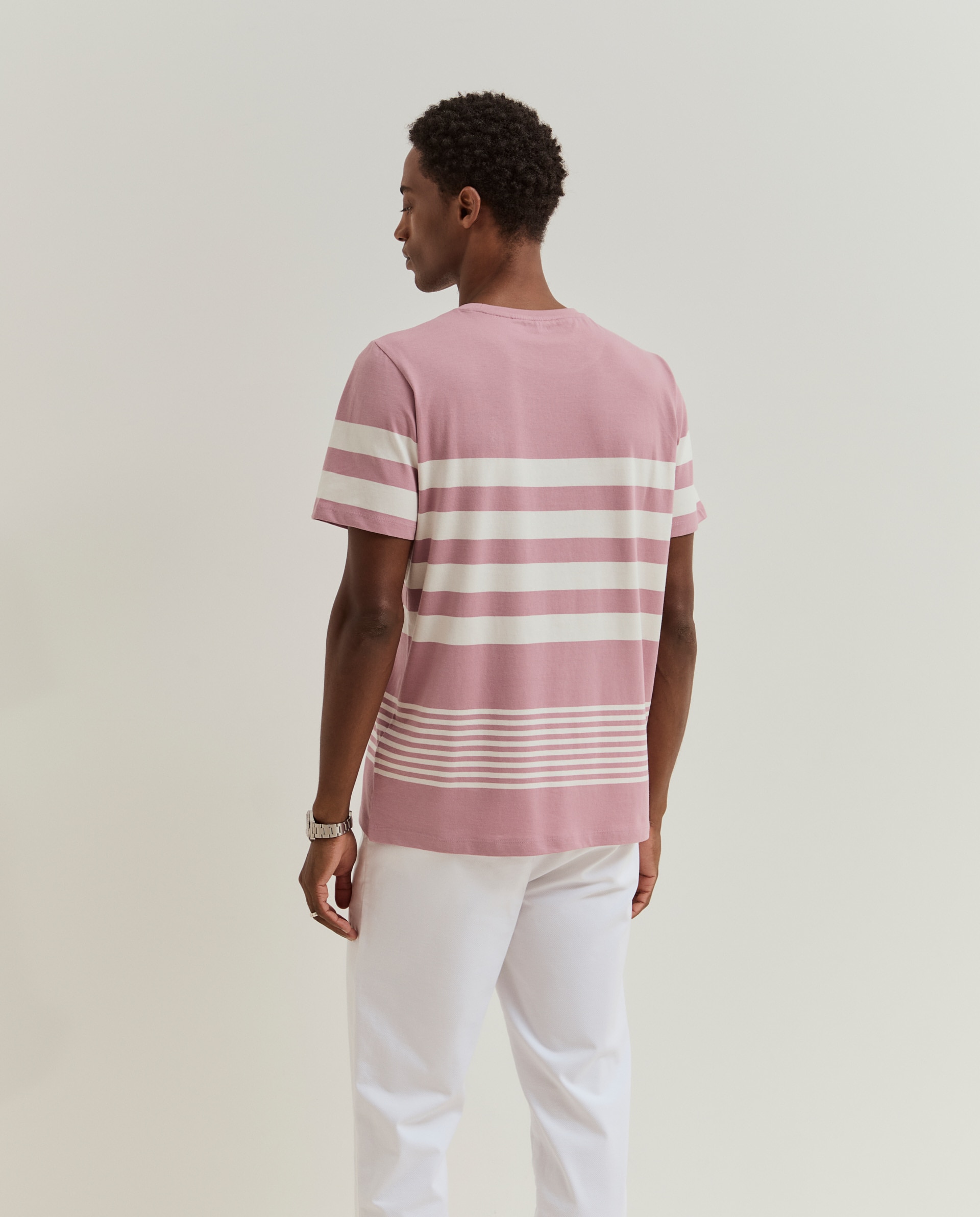 T-shirt em algodão Rosa-3