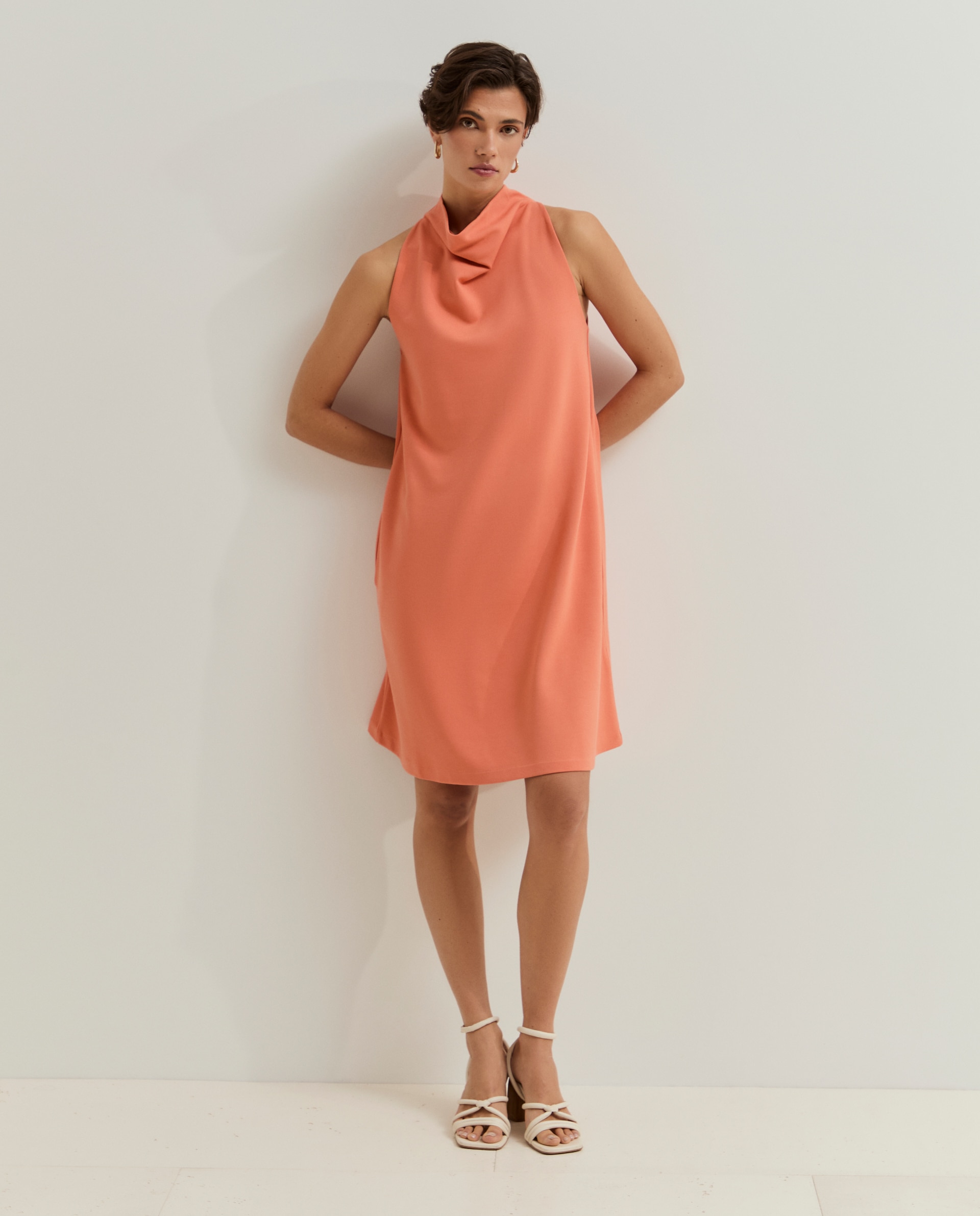 Vestido Curto Salmão-2