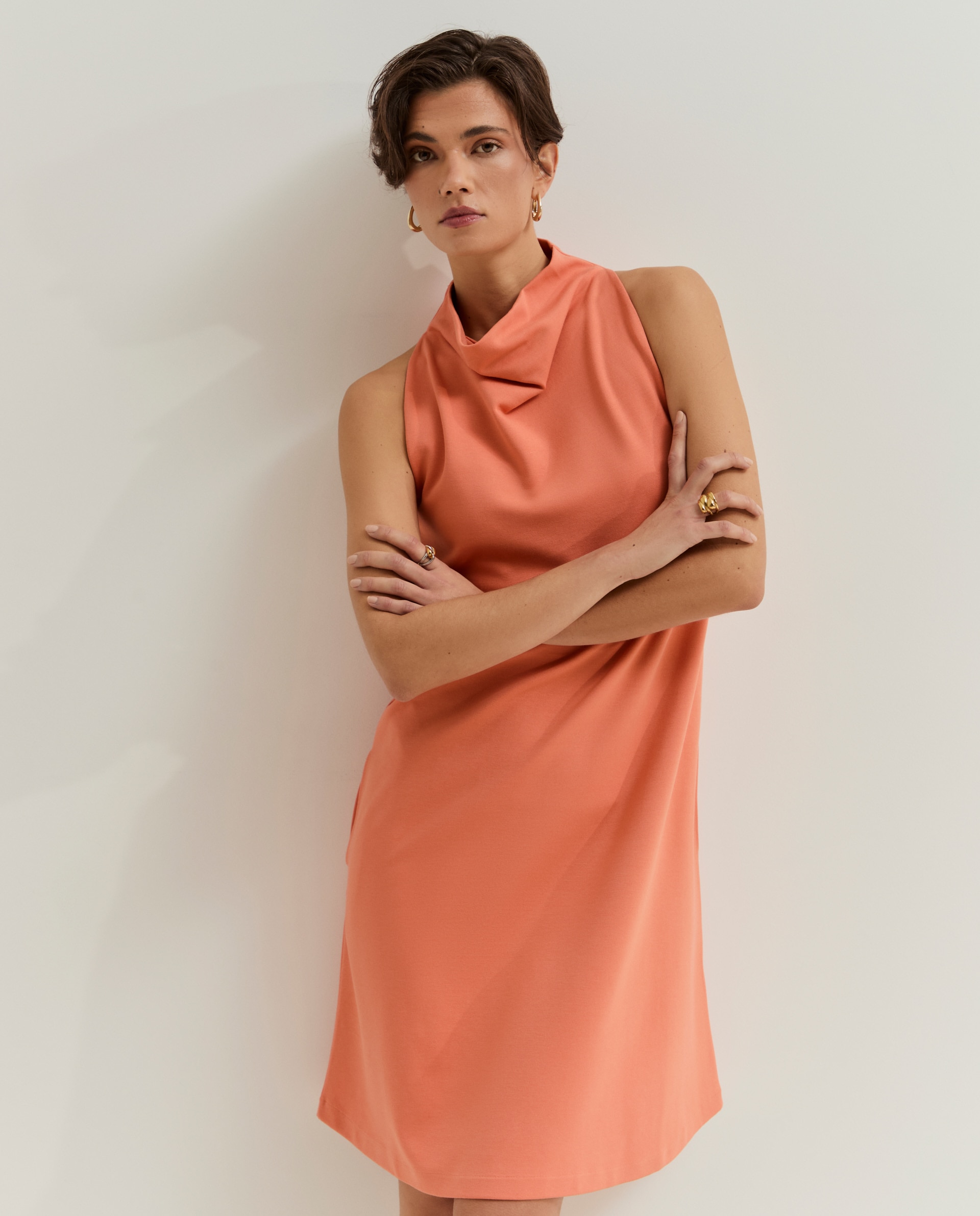 Vestido Curto Salmão-4