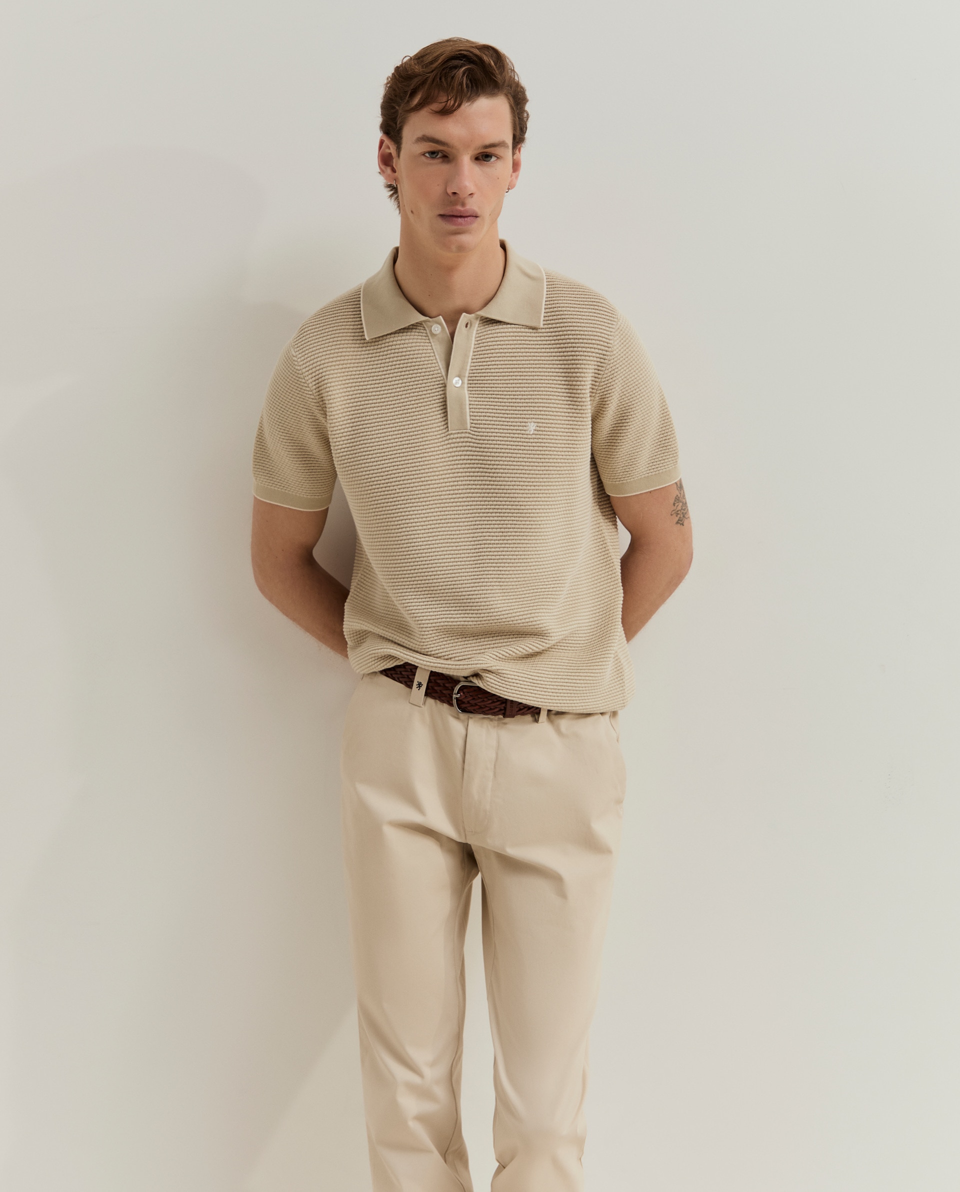 Calças chino Bege-2