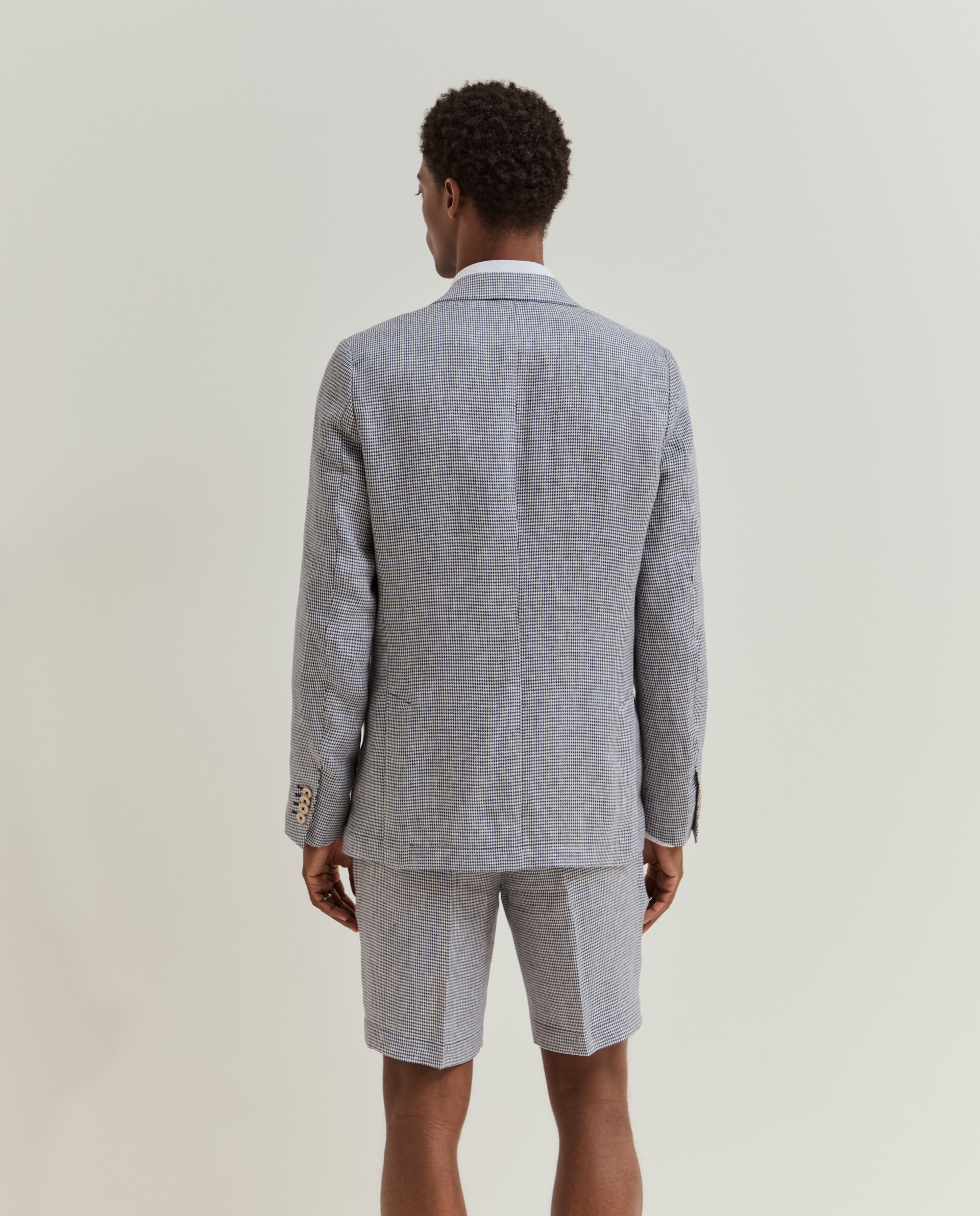 Blazer Slim Fit de Linho Azul-marinho-3