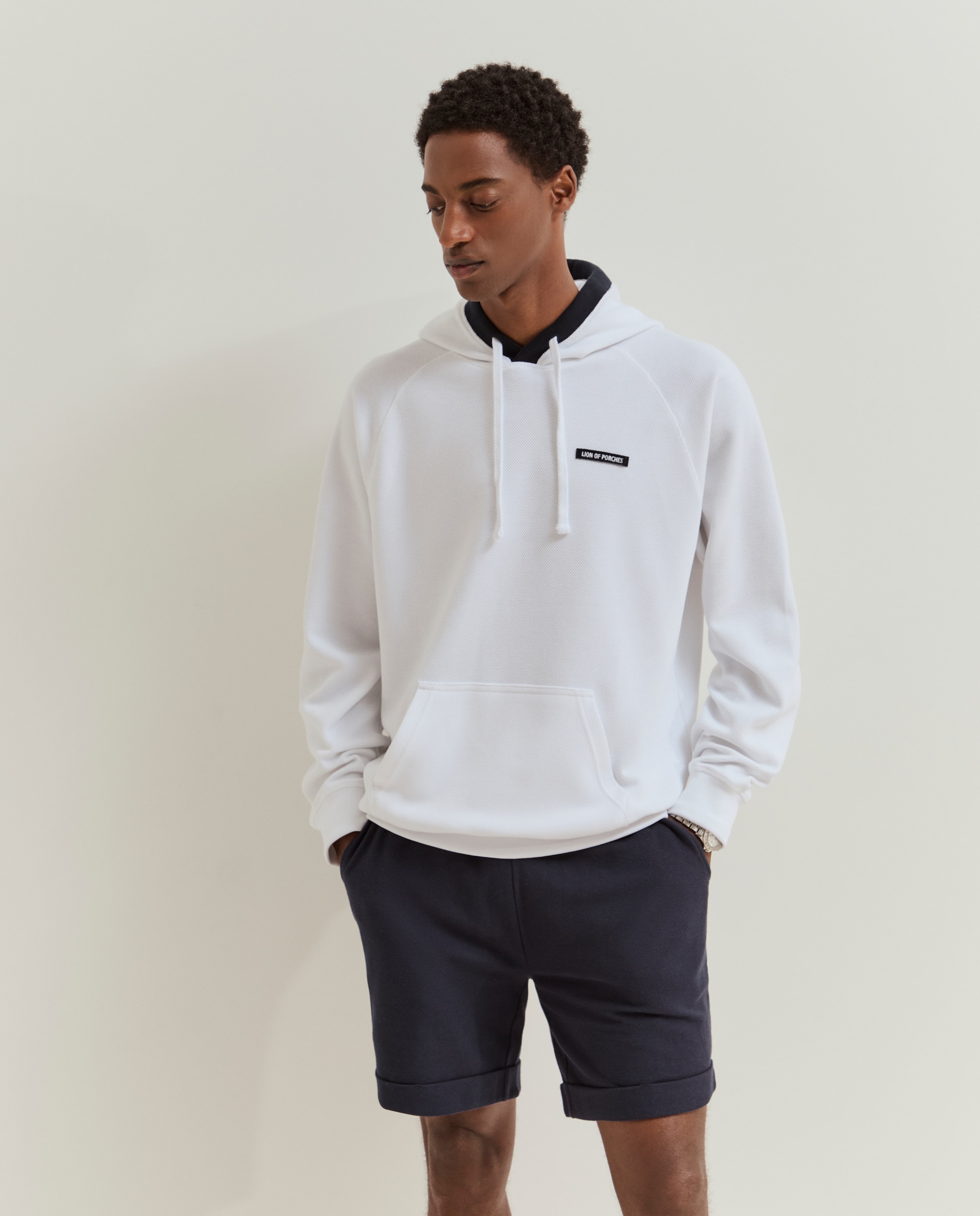 Sweatshirt com capuz Branco-2