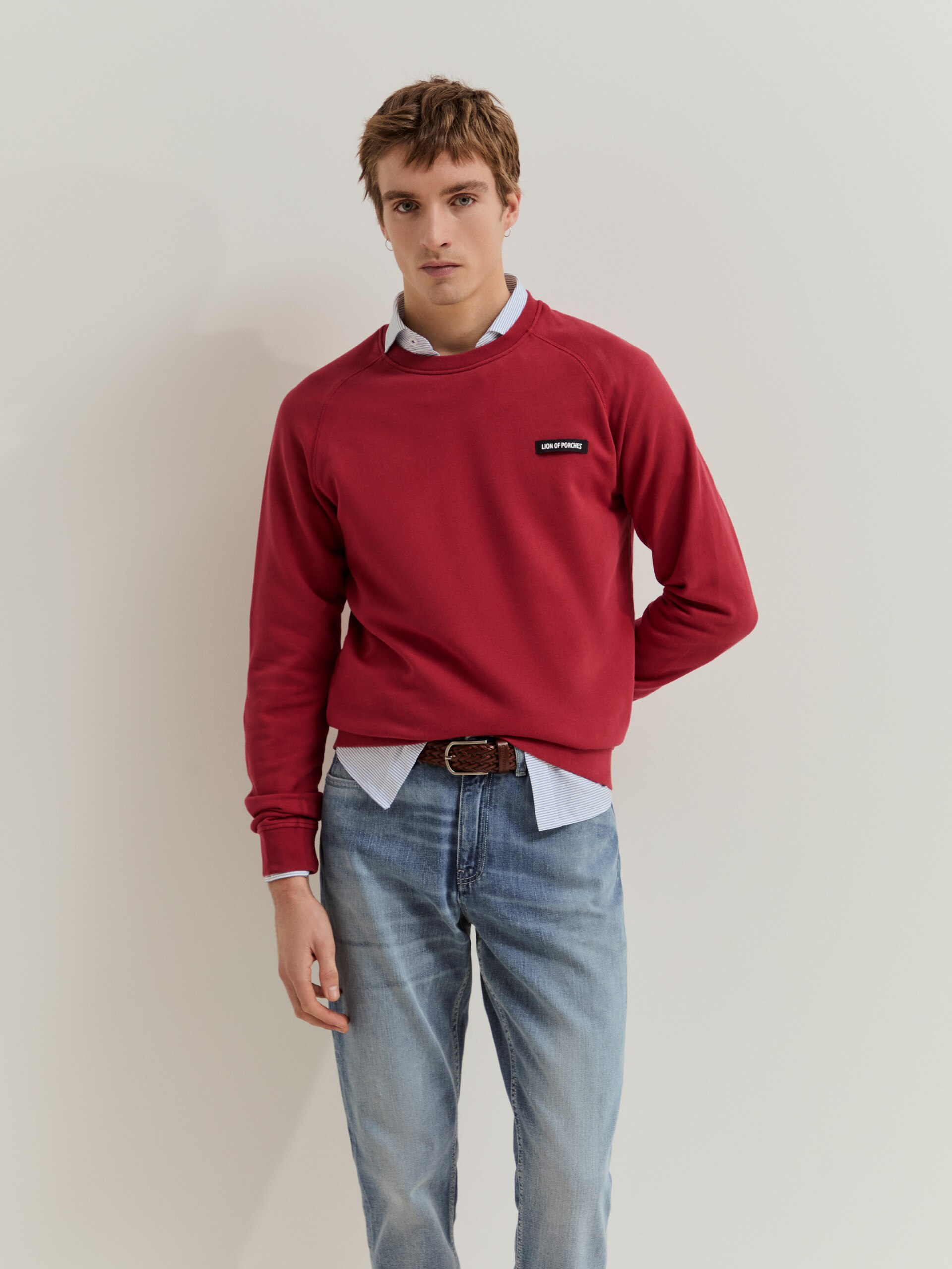 Sweatshirt de algodão Vermelho-2